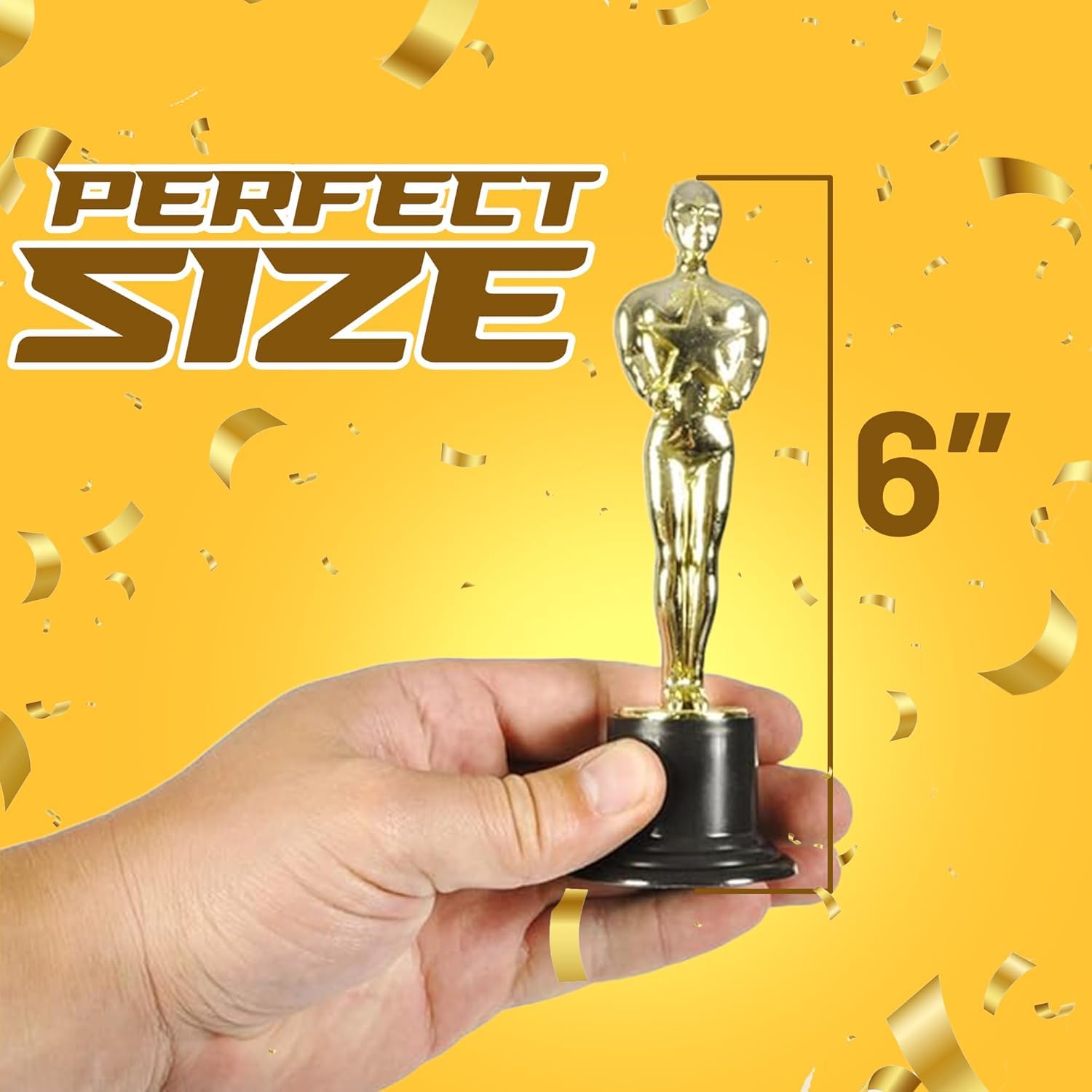 Bedwina 6" Gold Trophy Award Trophies - Bulk Trophies Golden Statues Trophy Award, Party Decorations and for Winners Or Appreciation Gifts Prizes for Adults & Kids