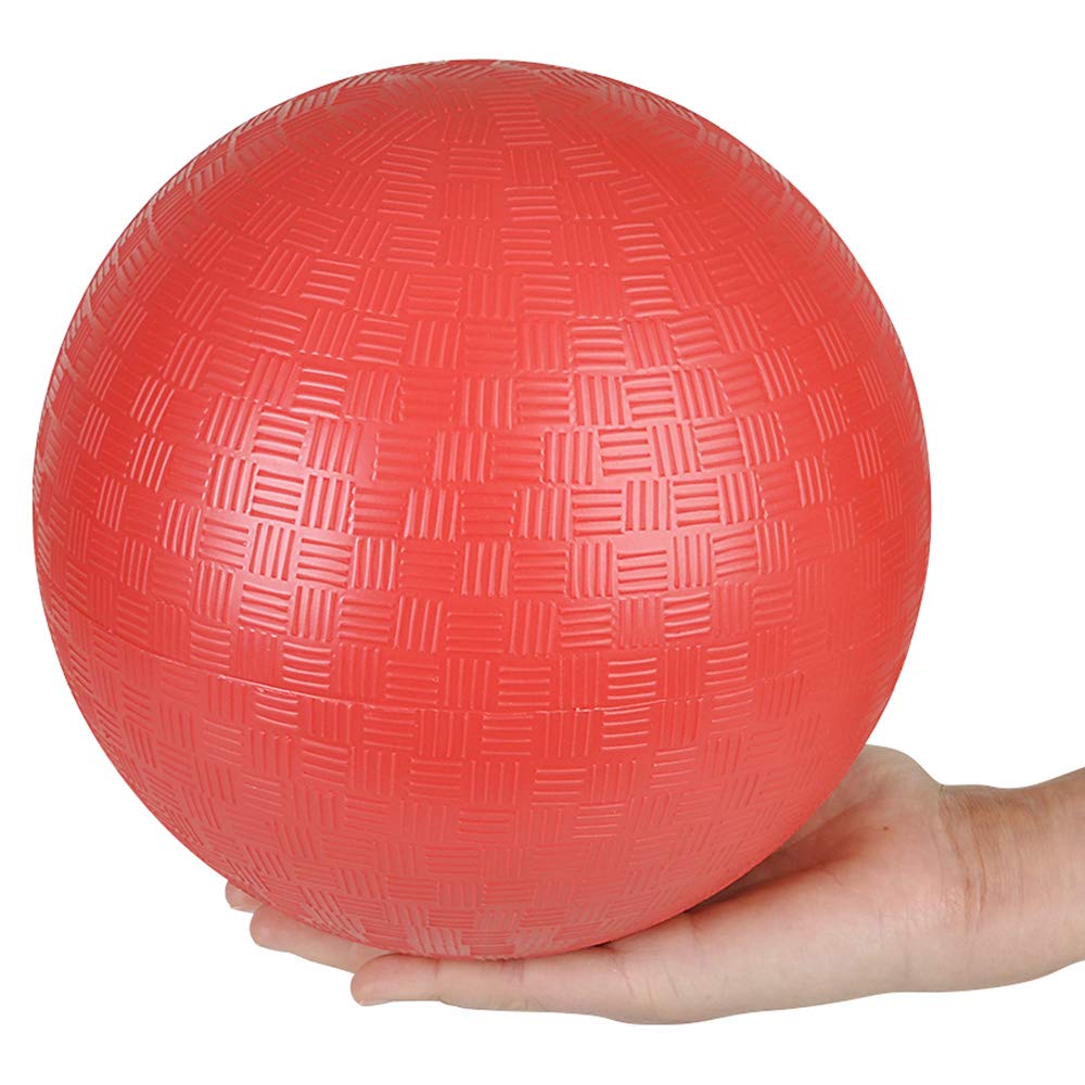 Bedwina Playground Balls Bulk - 8.5 Inch (Pack of 2) Red Rubber Bouncy Inflatable Balls, w/Air Pump, for Kids & Adults, Indoor & Outdoor Games, Kickballs, Dodgeball, Four Square, Dodge Ball, Handball