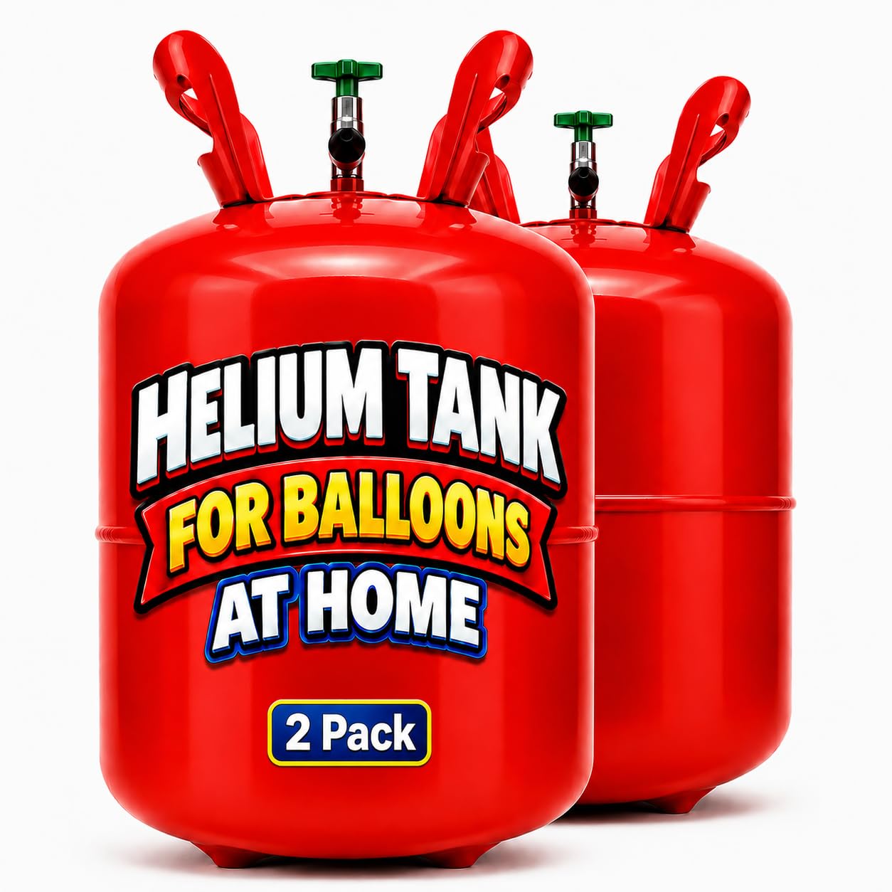 Bedwina Helium Tank for Balloons at Home 2 Pack, Inflate up to 100 Balloons