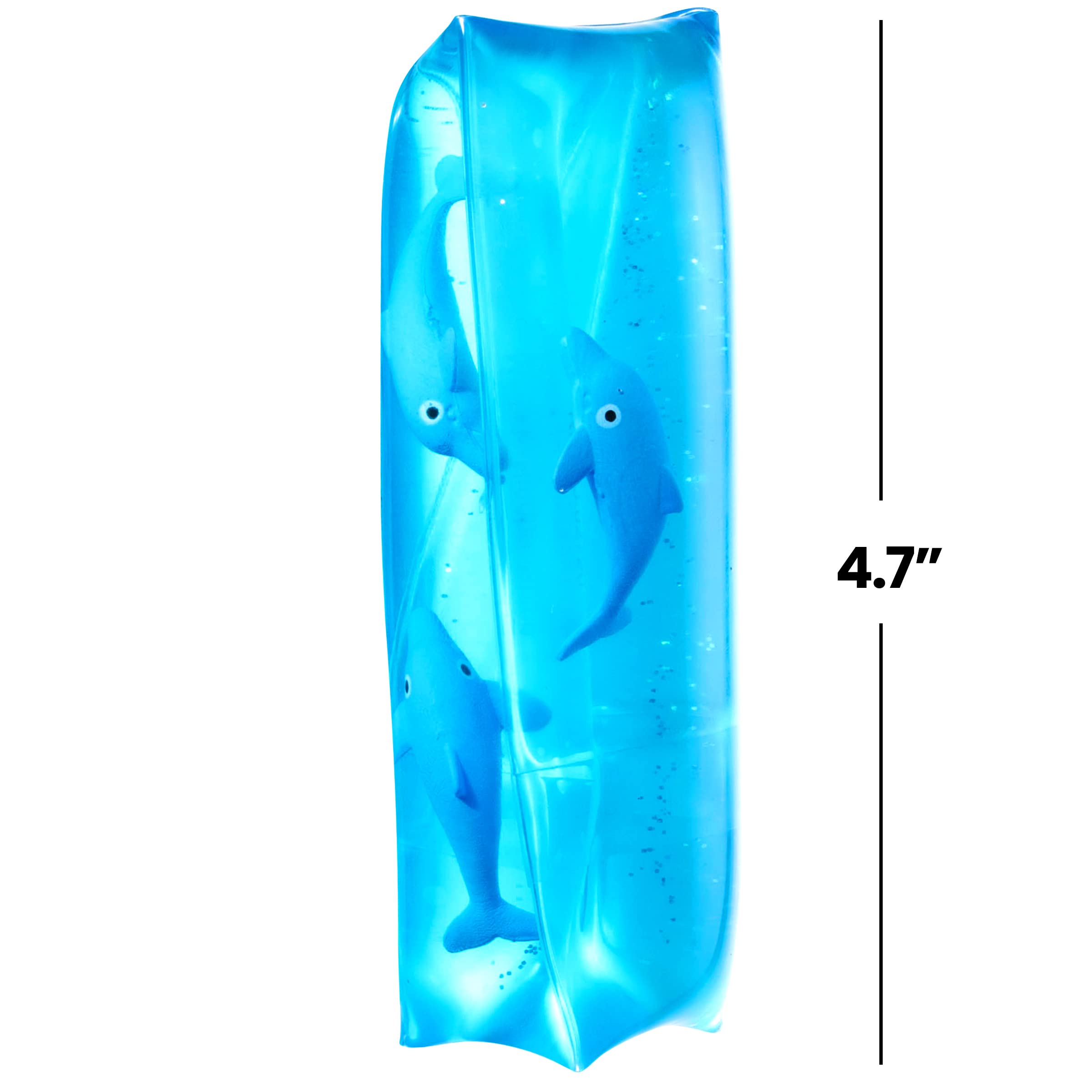 Bedwina Dolphin Water Wiggler Toy - (Pack of 2) 4.75-Inch Water Snake Sensory Fidget Toys & Slippery Water Tube for Birthday Party Favor or Game Prizes for Kids