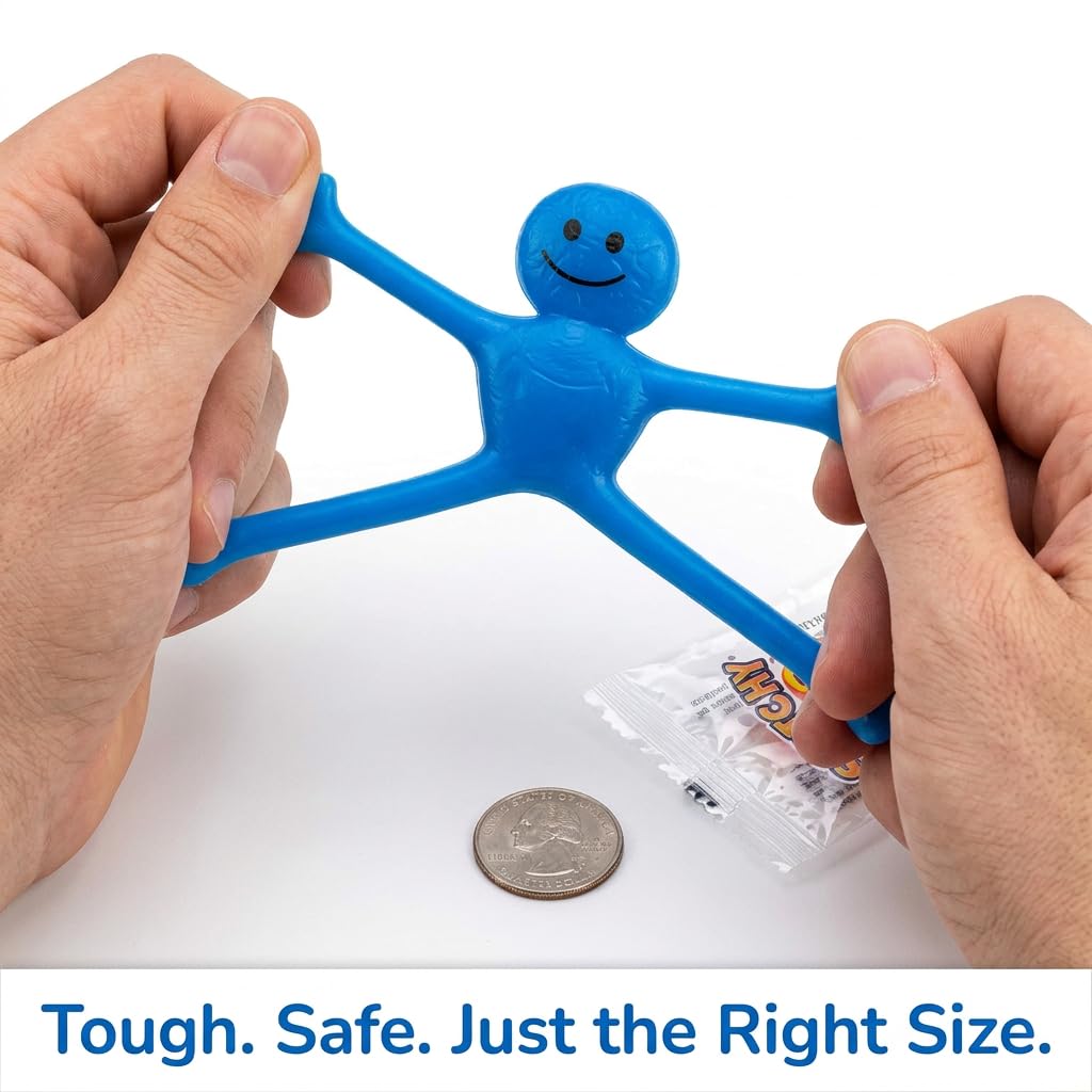 Stretchy Bendable Man (36 Pack) Assorted Fun Colors, A Sticky, Stretchable, Slimy, Gooey Texture, Toy for Stress Anxiety Relief, Great Party Favor, Stocking Stuffer