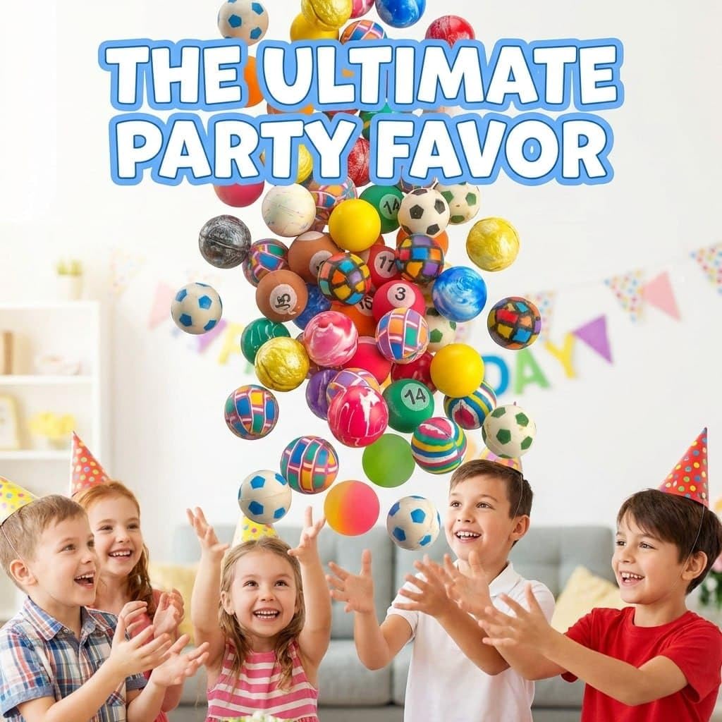 Bedwina 250-Pack Bouncy Balls in Bulk - (1inch/27mm) Hi Bounce Variety Assortment Mix, Colorful and Small Rubber Bouncing Balls, Party Favors for Kids, Treasure Box Prizes and Goodie Bags