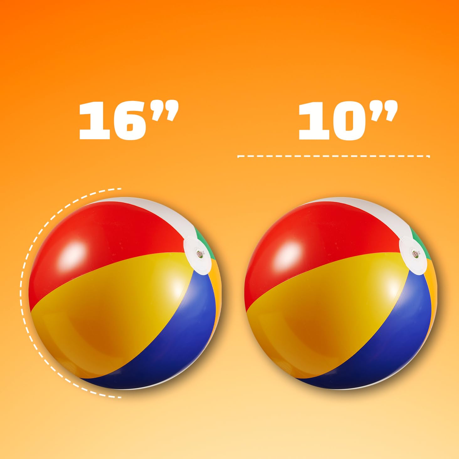 Bedwina Beach Balls in Bulk - (Pack of 12) 16 Inch Inflatable Basketball, Baseball or Rainbow Beach Ball Toys for Kids, Dozen Beach Balls for Games, Pool Toys, Decorations, Party Favors