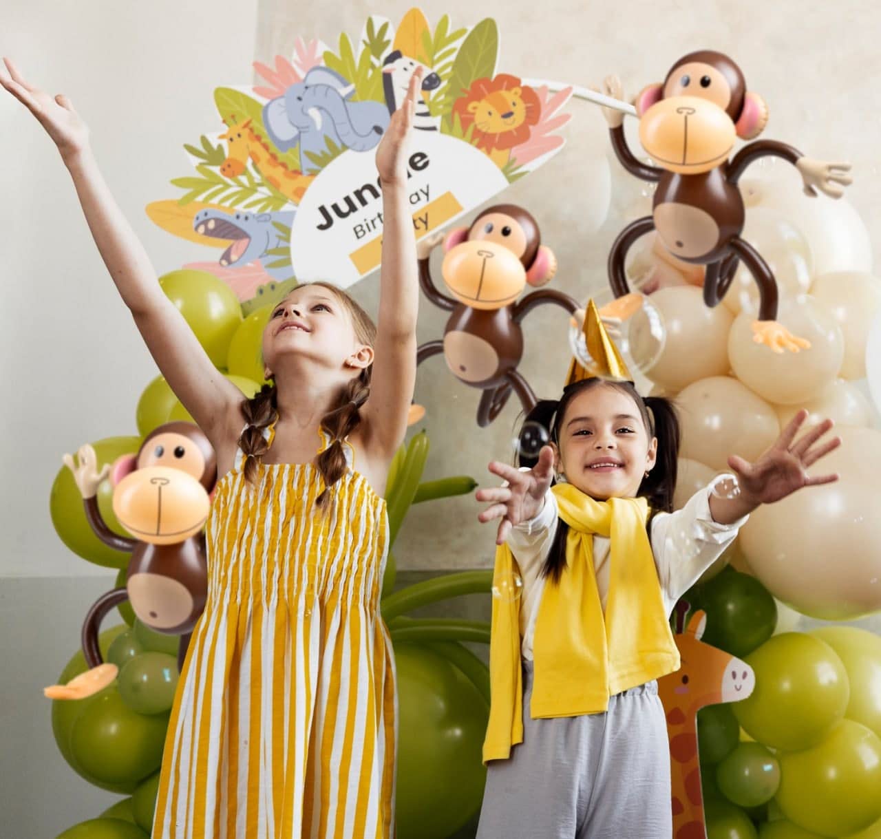 Large Inflatable Monkey - 27-Inch Monkeys for Baby Shower, Safari, Jungle Themed Birthdays, Blow Up Animal Party Favors and Decorations for Kids and Toddlers