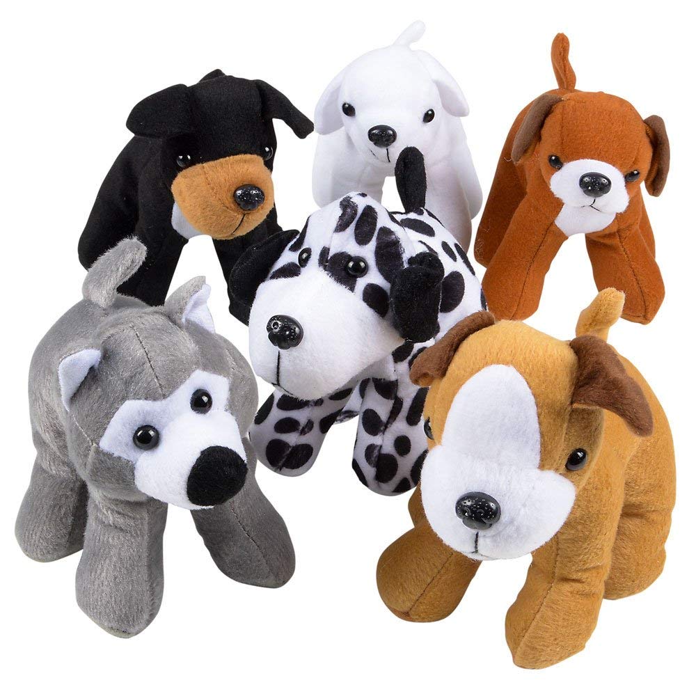 Bedwina Plush Puppy Dogs - 6 Inches Tall Stuffed Animals Bulk Assorted Puppies and Cute Stuffed Plushed Dog Puppies Assortment, Stocking Stuffers