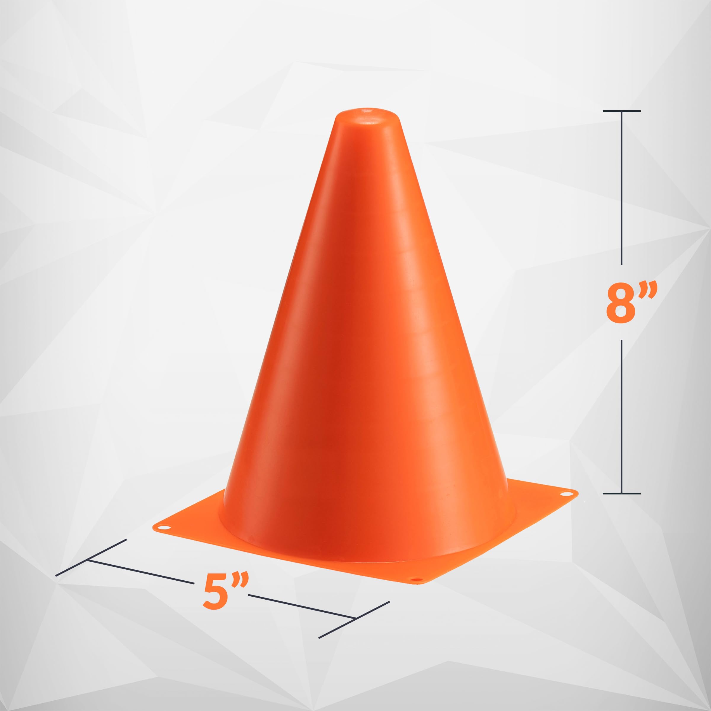 Cones for Sports Training - (Pack of 12) 8-Inch Mini Orange Sport Safety small cones for sports for Kids Practice & Drills, Soccer, Football, Basketball, Races, Skating, Indoor and Outdoor Games
