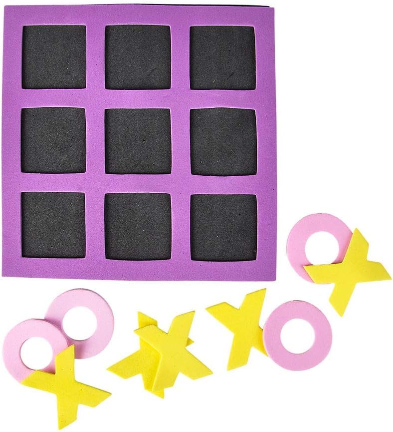 Tic Tac Toe Boards - 5"x5" Foam Tic-Tac-Toe Mini Board Game Toys for Kids, Birthday Party Favors, Goody Bag Stuffers, Classroom Prizes & Occupational Therapy