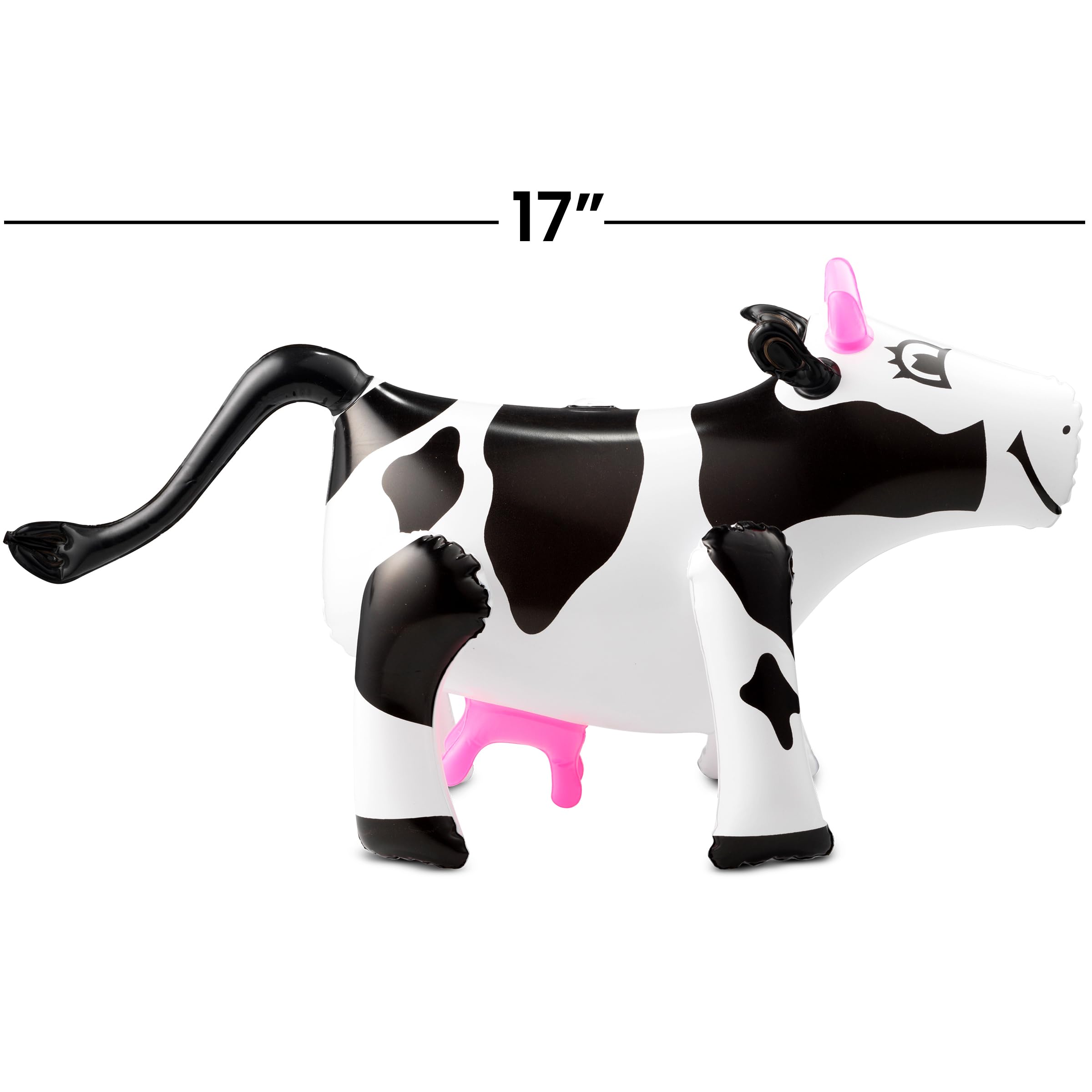 Inflatable Cows (Pack of 4) 17-Inch Cows, Fun Blow Up Animal Farm Party Decorations, Rodeo Decor, Pool Toy Floats for Kids Birthday Party Supplies by Bedwina