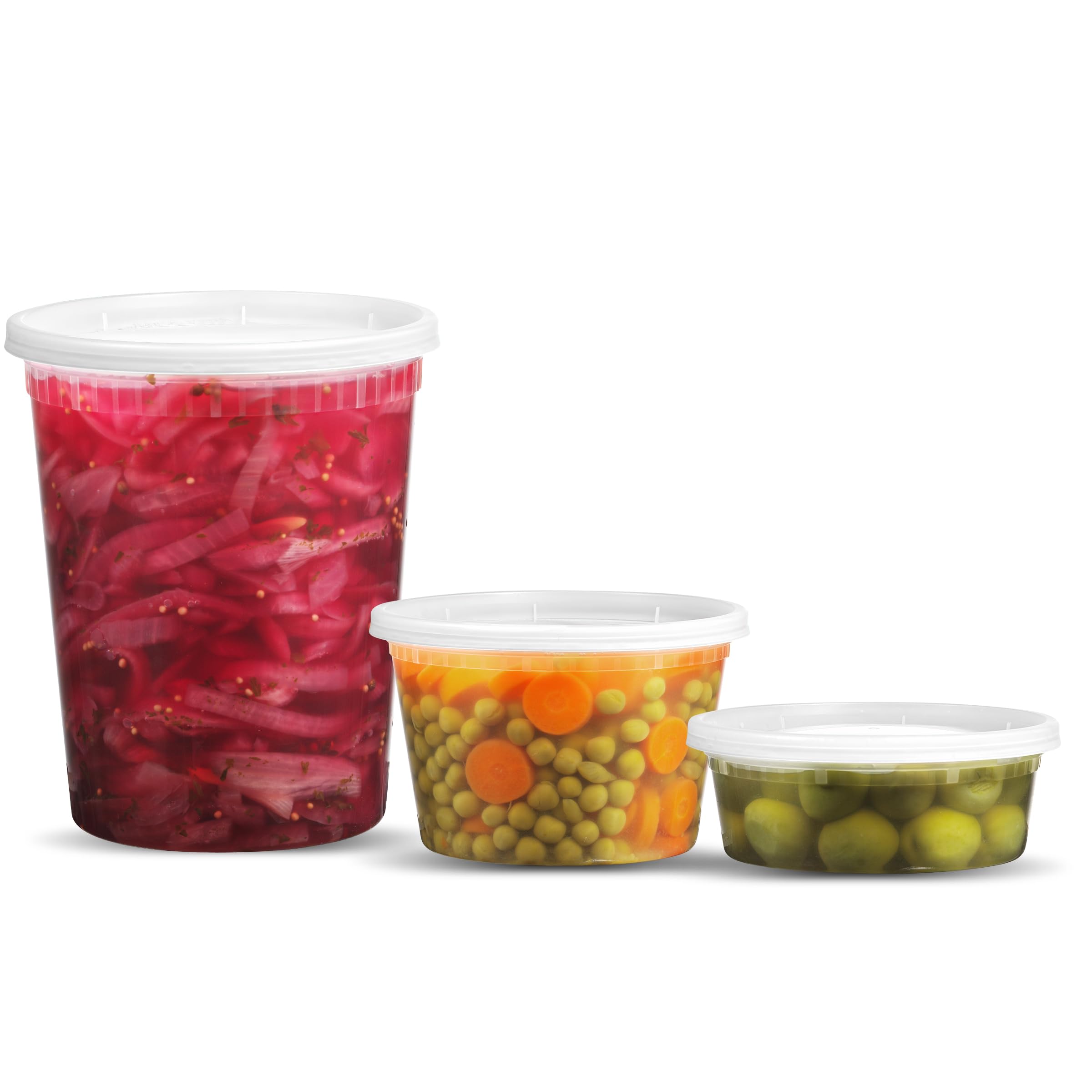 JoyServe Deli Food Containers with Lids - Variety Pack Sets 3 Sizes - 8 Oz-Cup / 16 Oz-Pint / 32 Oz-Quart Sizes Food Storage Takeout Meal Prep Storage, BPA-Free, Dishwasher, Microwave Safe