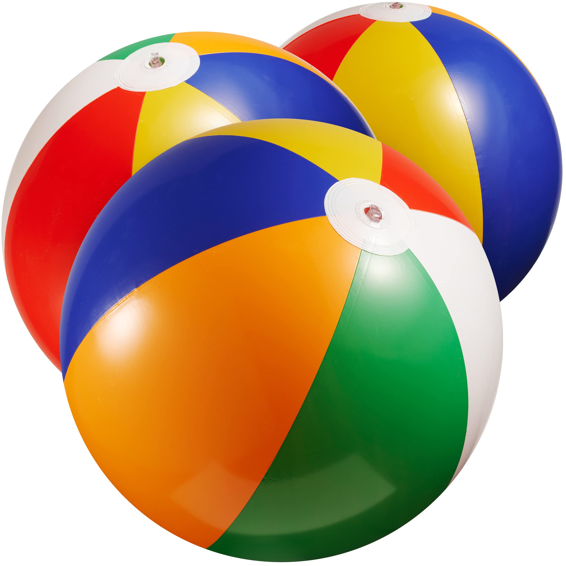 Beach Balls - (Bulk 6-Pack) Large Inflatable Beach Ball Toys for Kids, Colorful Rainbow Party Supplies for Outdoor Fun, Backyards, Swimming Pools, Hawaiian Luau Birthday Decorations and Favors