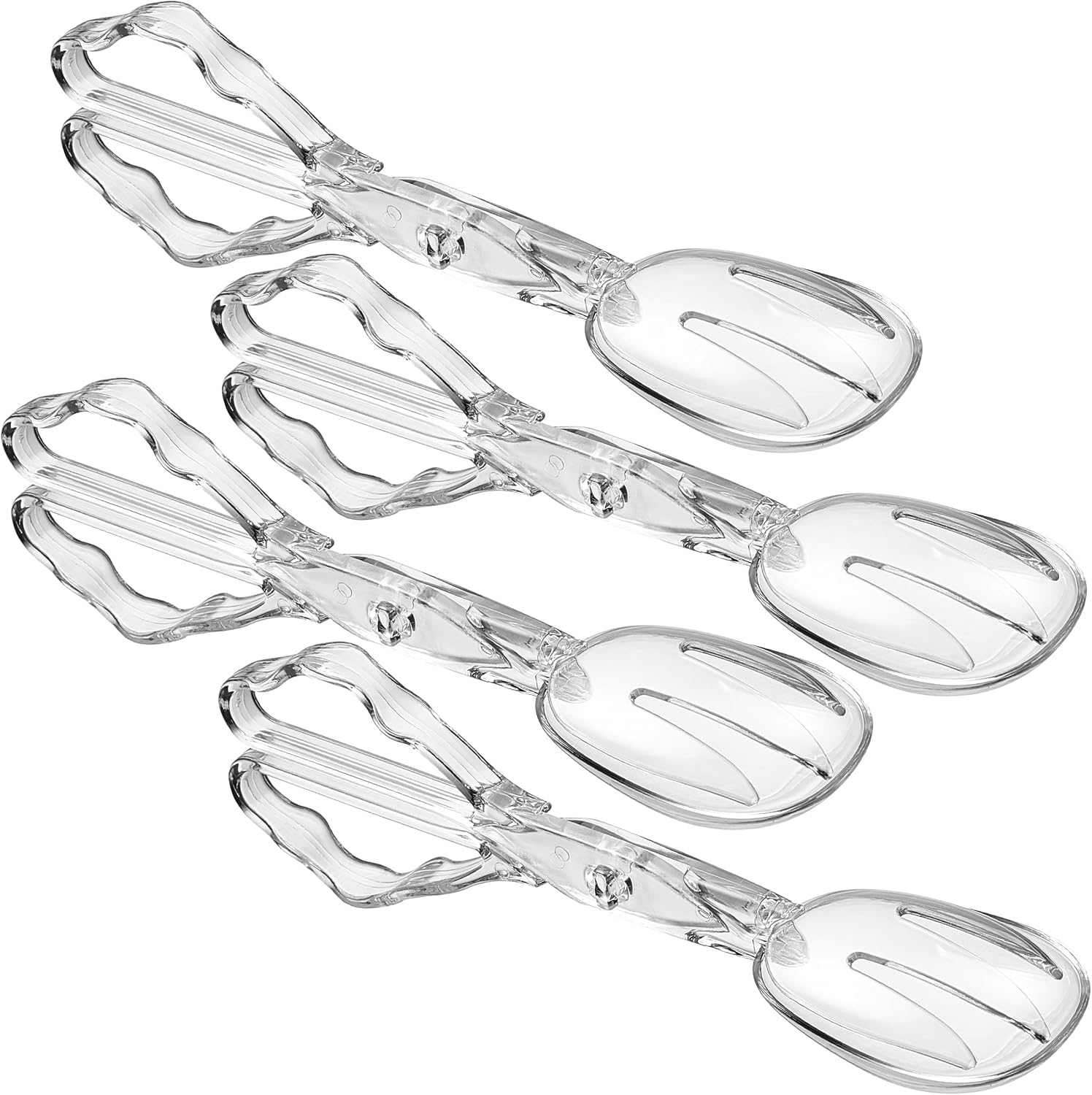 Pack of 1 11-Inch Clear Plastic Scissor Salad Tongs - Premium, Heavy-Duty, Reusable Serving Utensils for Catering, Cooking, Buffets, Party Supplies, and Weddings, Dishwasher Safe (1)