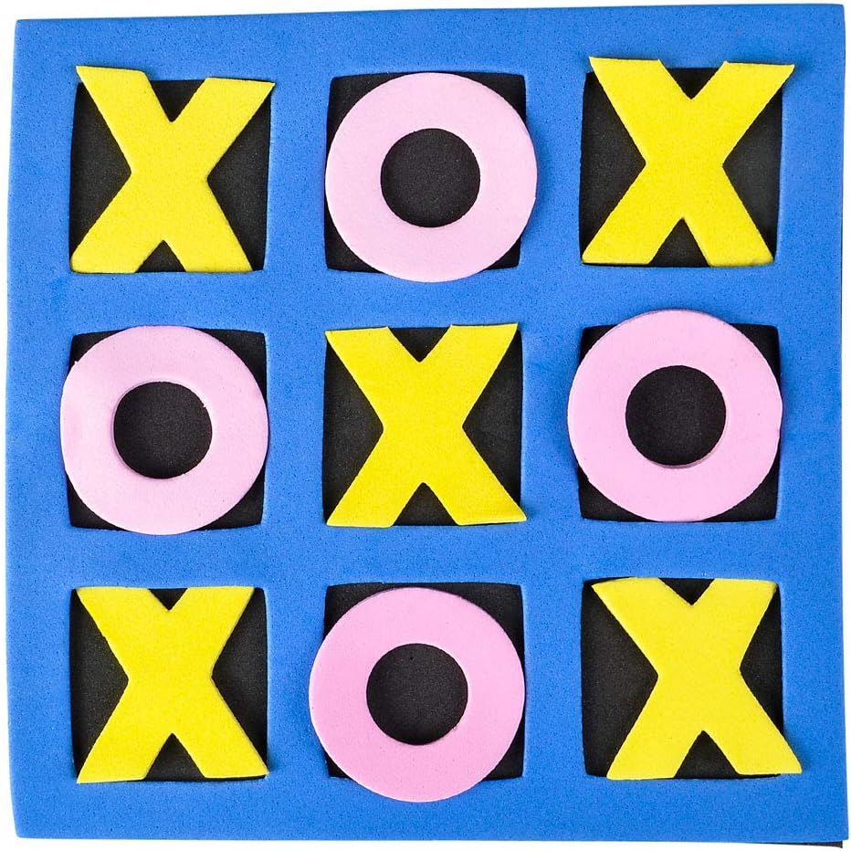 Tic Tac Toe Boards - 5"x5" Foam Tic-Tac-Toe Mini Board Game Toys for Kids, Birthday Party Favors, Goody Bag Stuffers, Classroom Prizes & Occupational Therapy