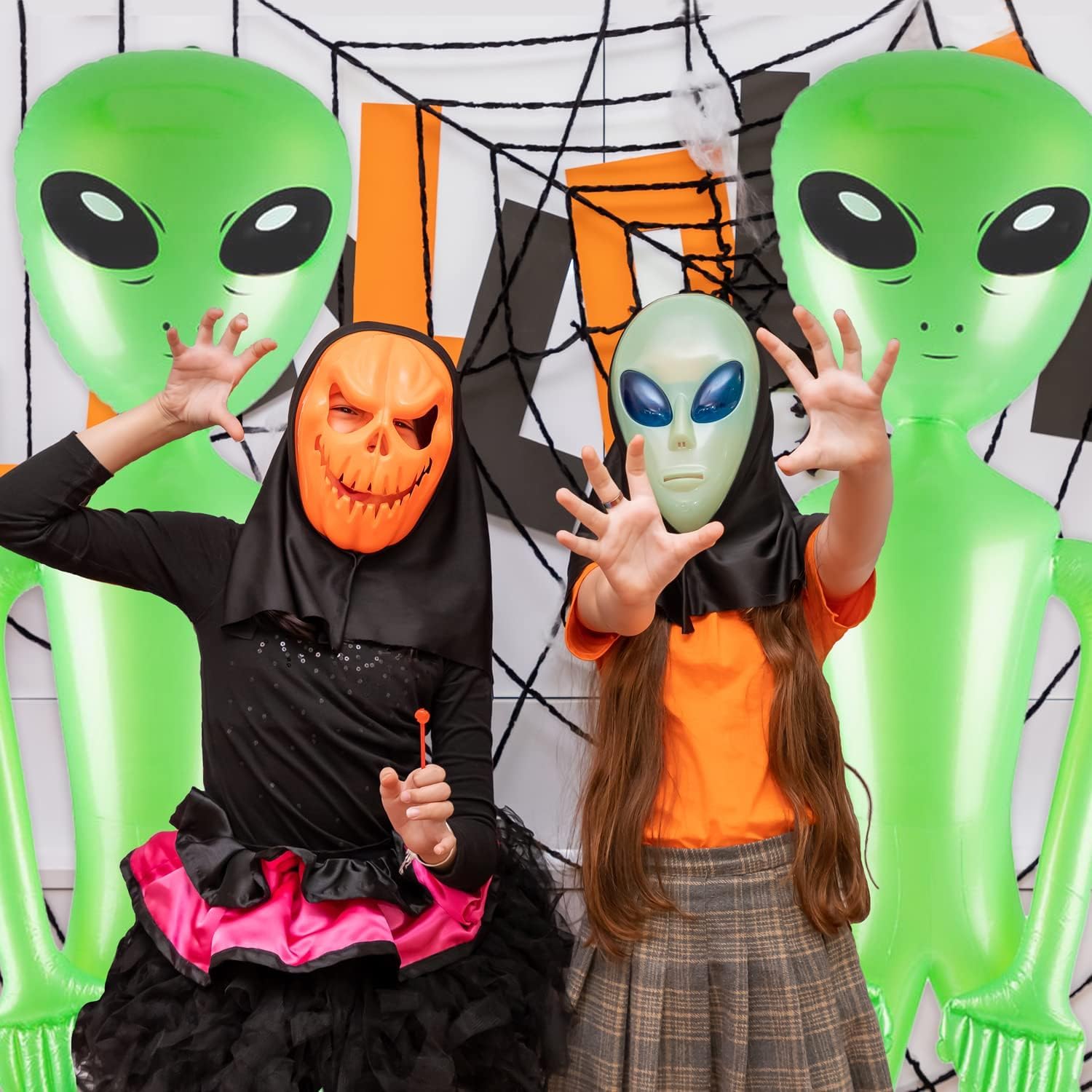60 Inch (5 Feet) Giant Alien Inflatable - Jumbo Green Alien, for Game Prize, Alien Halloween Decorations Theme Party Favors Photo Prep & Decorations
