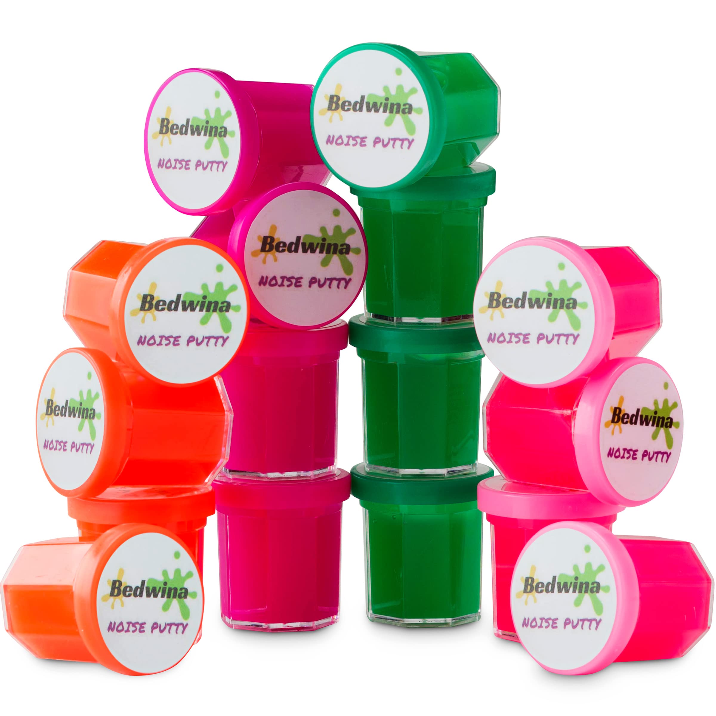 Mini Noise Putty Slime - (Pack of 48) Slime Party Favors Sludge for Kids All Ages, Boys & Girls, Bulk Neon Silly Noise Putty for Goodie Bag Party Supplies, Stocking Stuffers