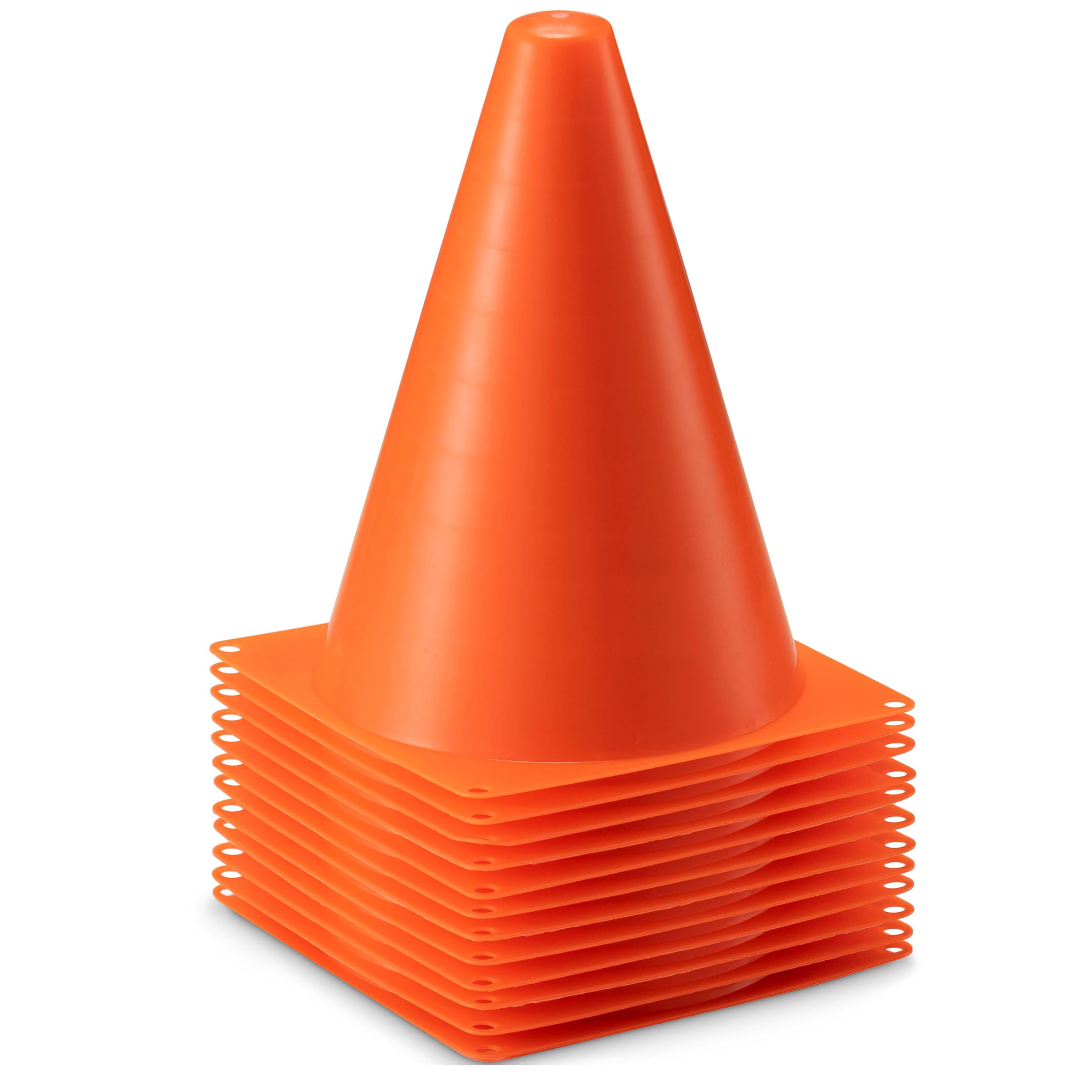 Cones for Sports Training - (Pack of 12) 8-Inch Mini Orange Sport Safety small cones for sports for Kids Practice & Drills, Soccer, Football, Basketball, Races, Skating, Indoor and Outdoor Games