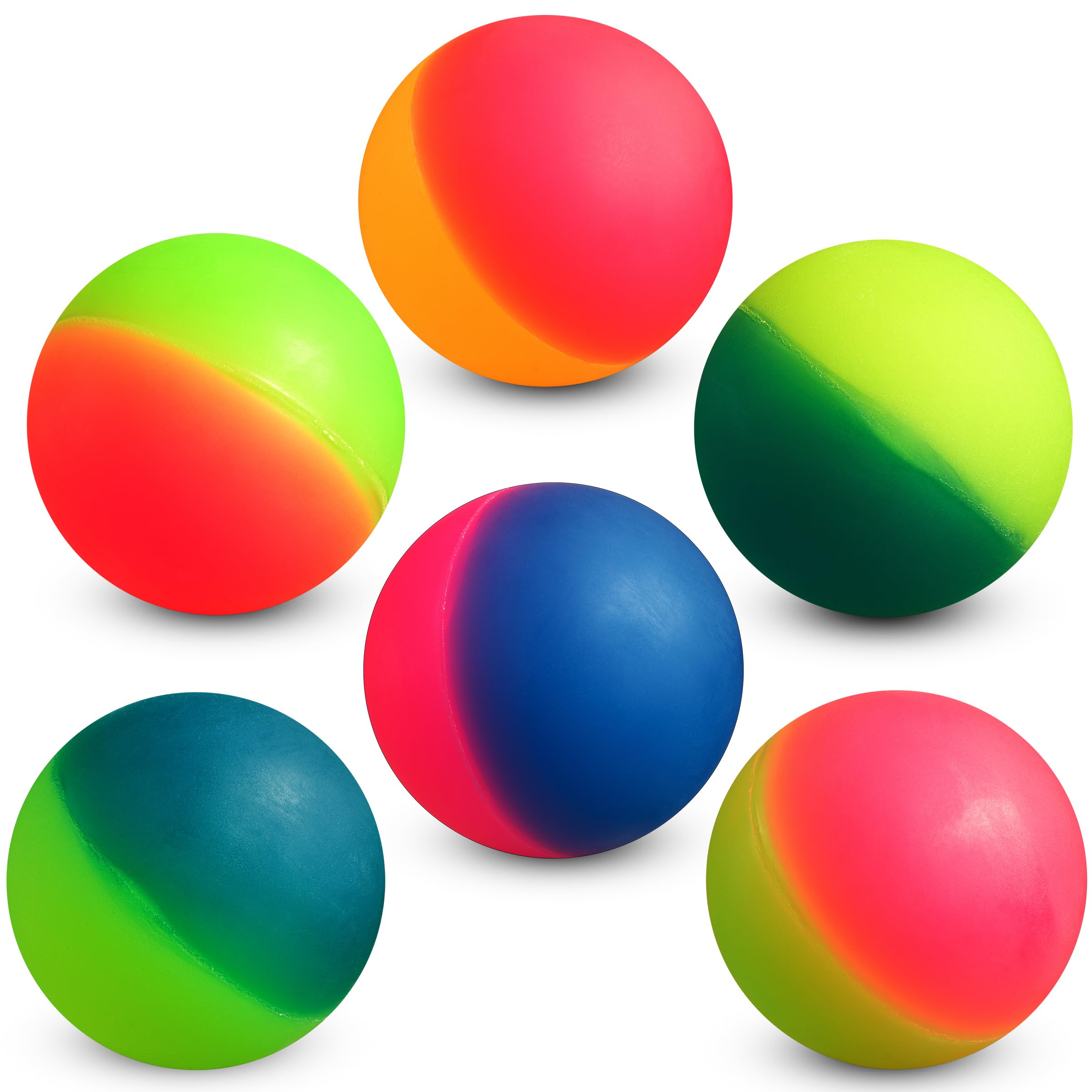 Bedwina Jumbo Super Bouncy Balls - (Pack of 48) 2.35 Inch Balls for Kids in Bright Assorted Multi Colors for Birthday Party Favors and Carnival Prizes in Bulk