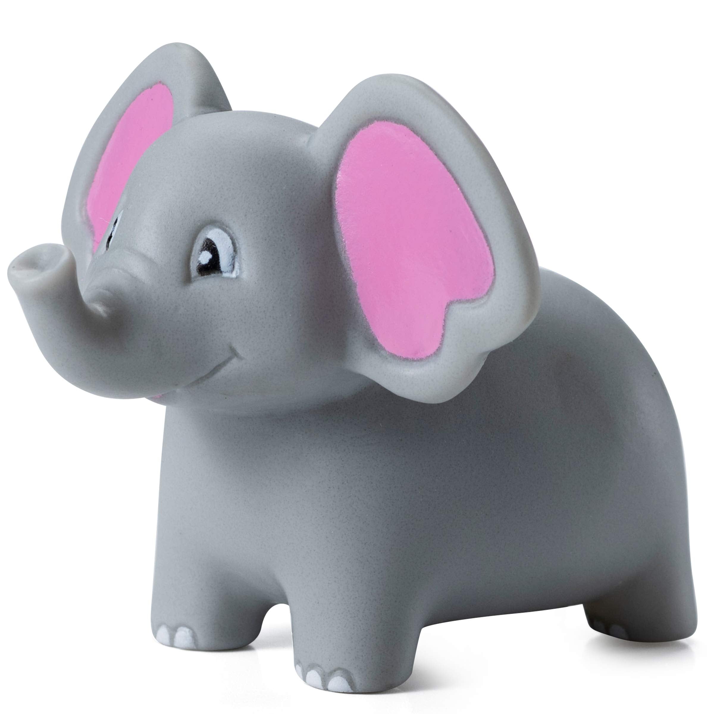 Mini Zoo Animals Bath Toys - (Pack of 6) Vinyl Rubber Jungle Safari Animal Figures, Squeezable Bath Tub Toys for Kids, Baby Shower, Birthday Party Supplies, Favors, Cake Decor, Table Decorations