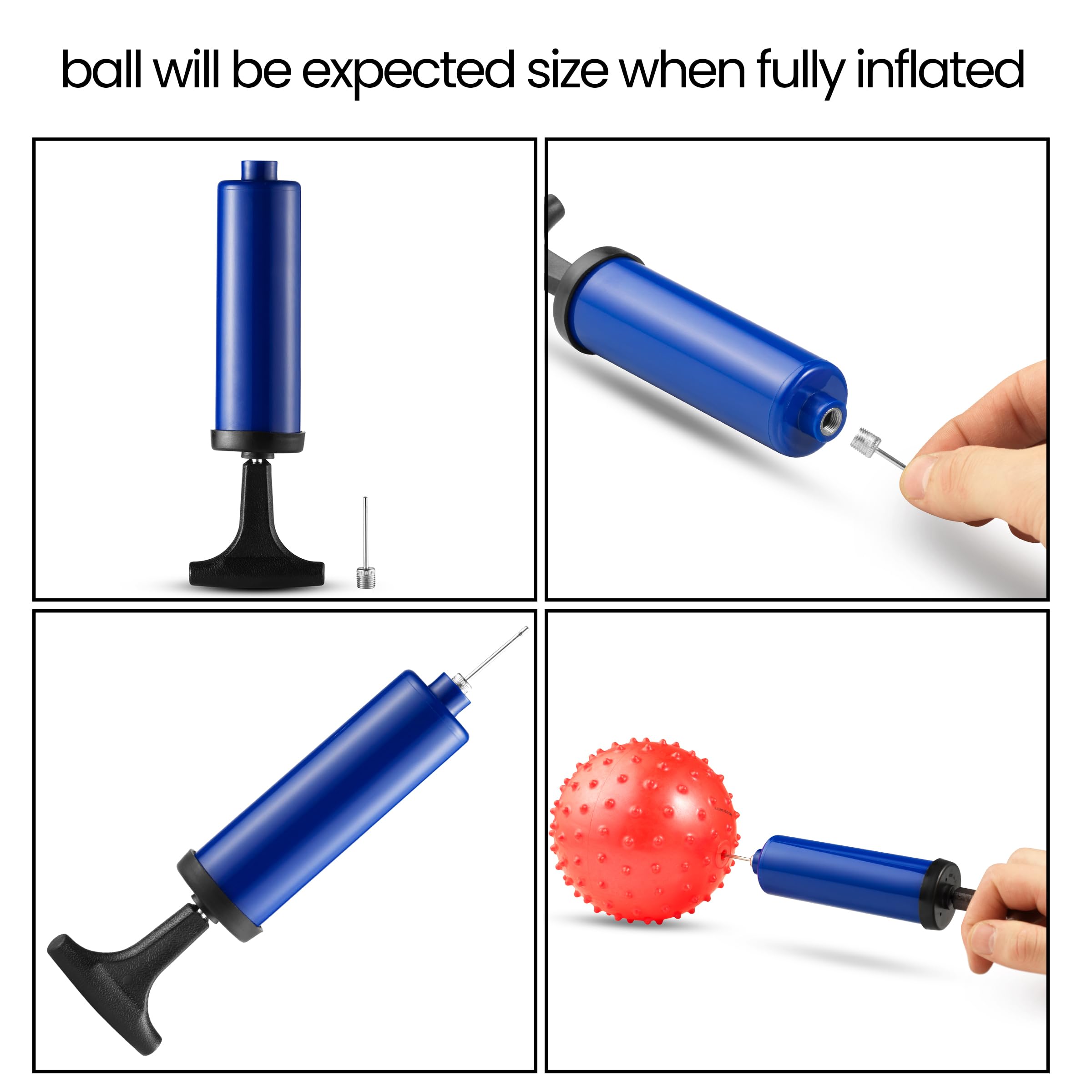 Bedwina Mini Knobby Balls - Bulk 5 Inch Sensory Balls and Spiky Massage Stress Balls with Pump, Fun Bouncy Ball Party Favors