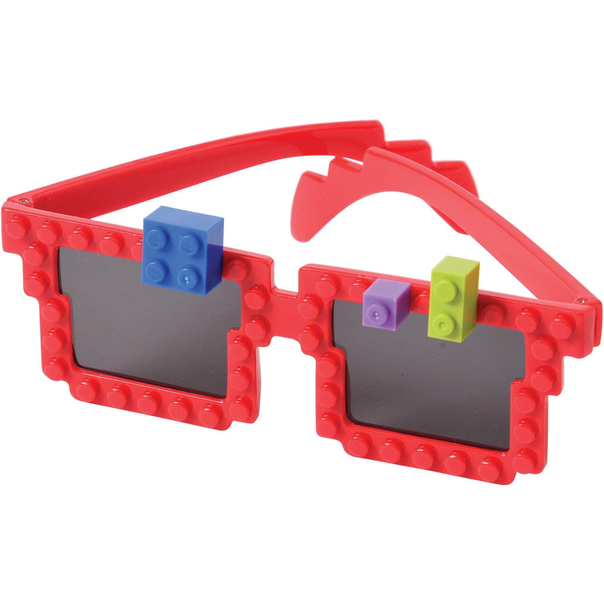 Building Blocks Glasses - Block Mania Building Block Glasses with Extra Bricks for Carnival Supplies