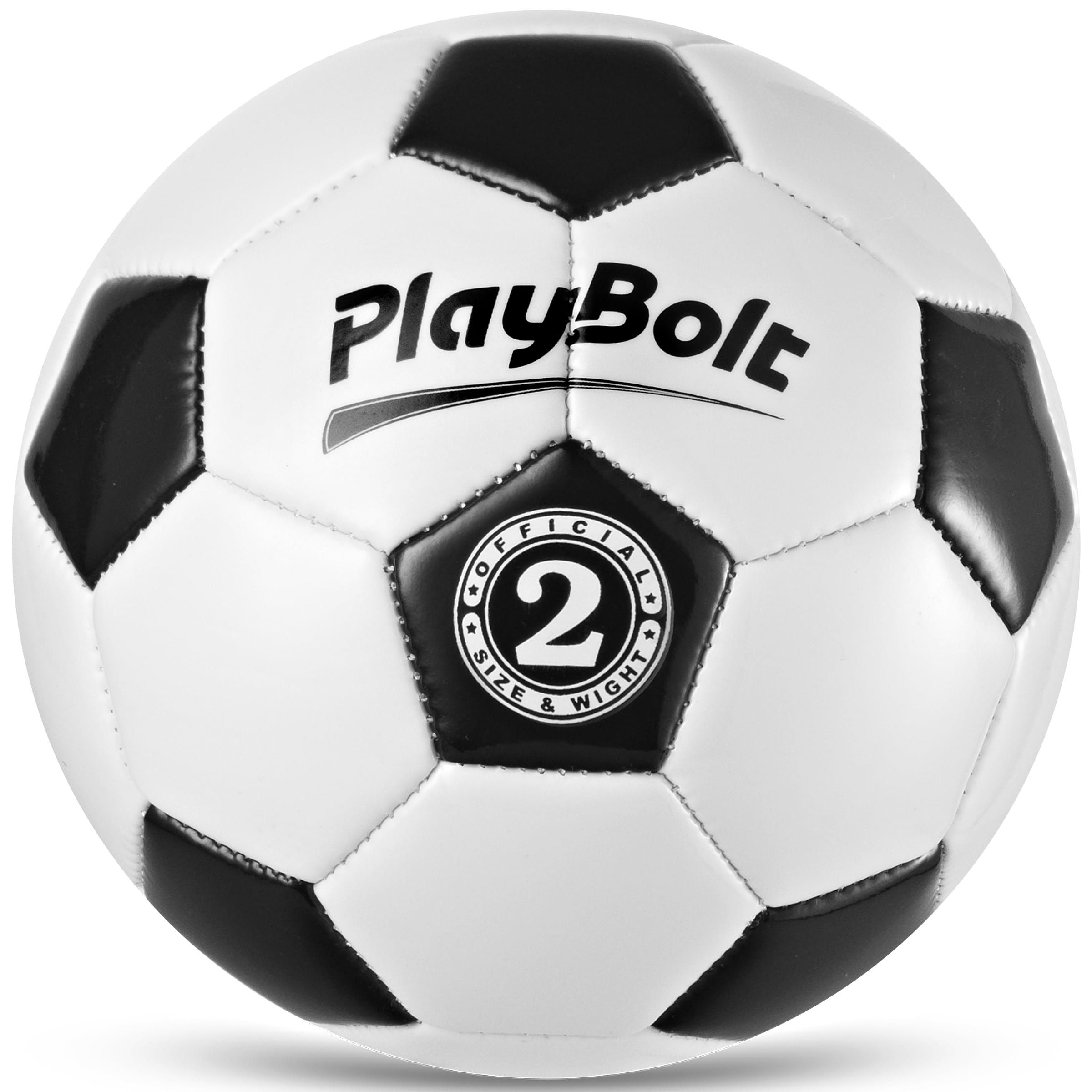 PlayBolt Soccer Ball Size 2 - Official Size Soccer Balls with Pump in Classic Black and White for Kids Youth & Adult Sports, Indoor & Outdoor (Pack of 4)
