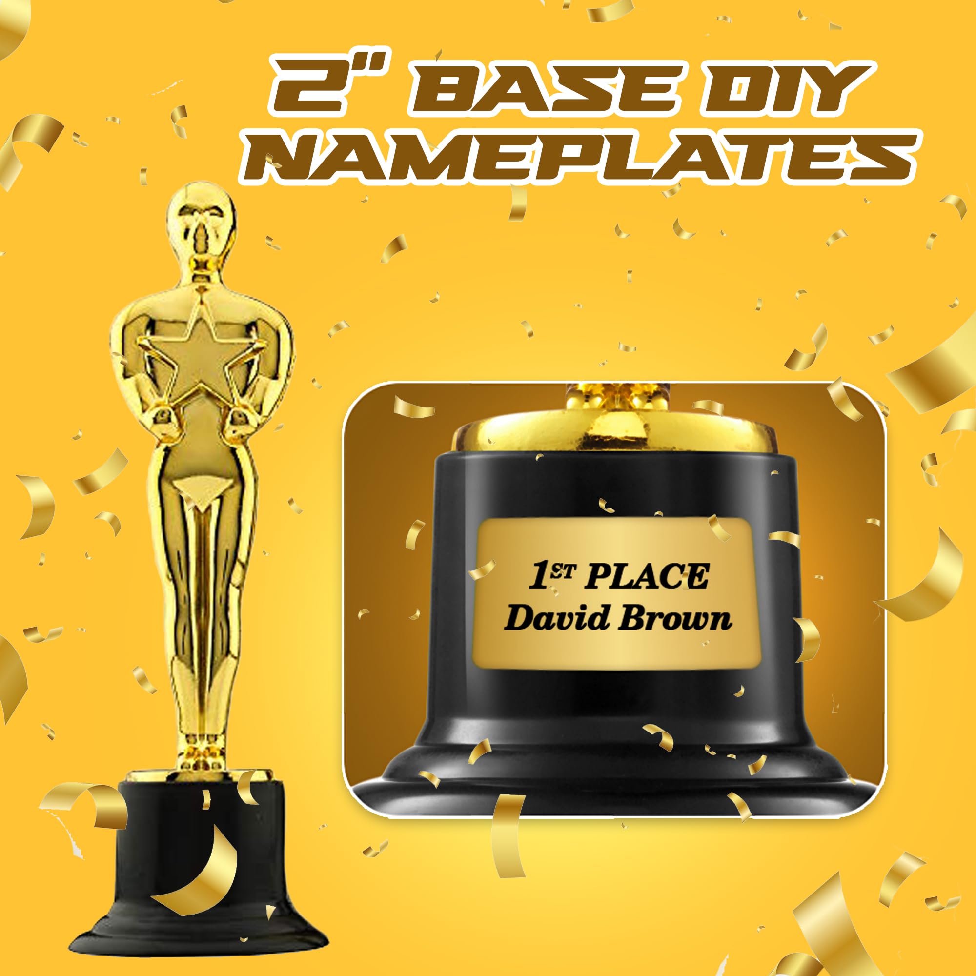 Bedwina 6" Gold Trophy Award Trophies - Bulk Trophies Golden Statues Trophy Award, Party Decorations and for Winners Or Appreciation Gifts Prizes for Adults & Kids