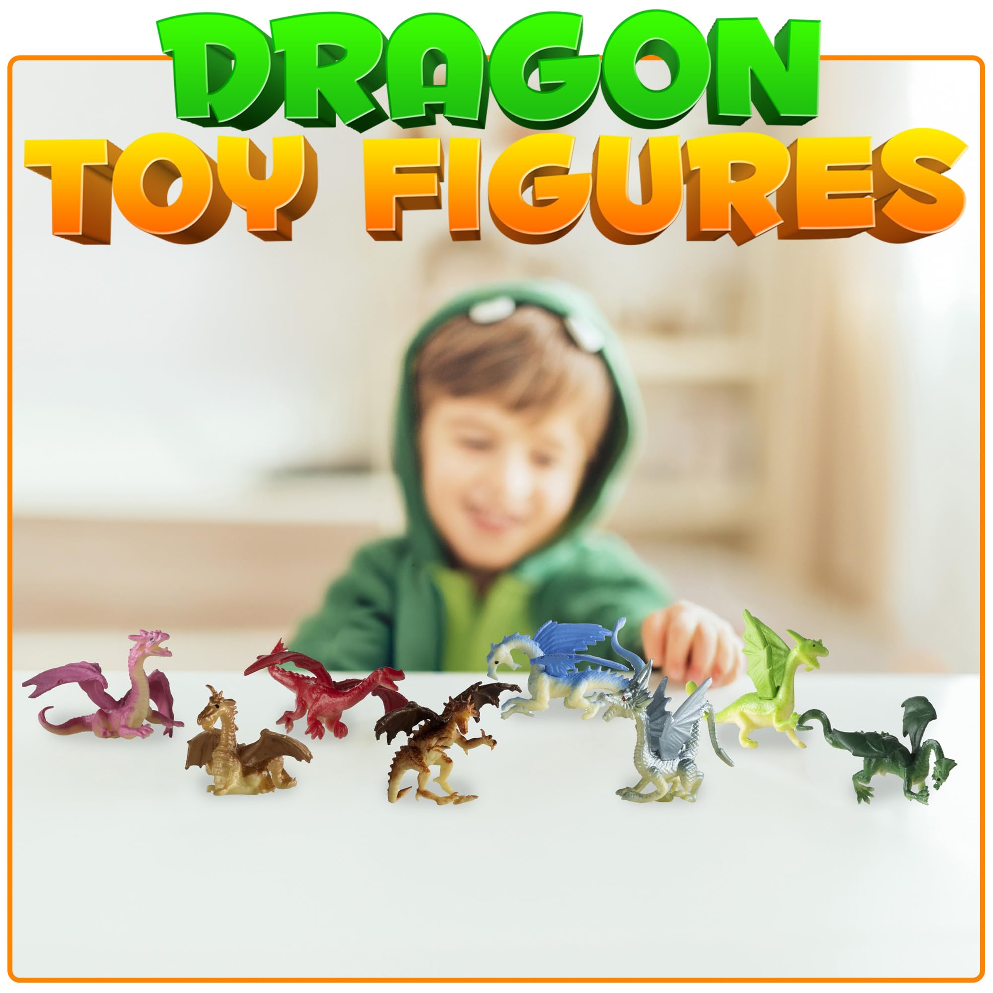 Bedwina Mini Dragon Toy Figures - (Bulk Pack 144) 2 Inch Plastic Rubbery Dragon Figurines in Assorted Colors and Styles - Kids Toys for Birthday Party Favors, Decorations, Cupcake Toppers and Piñatas