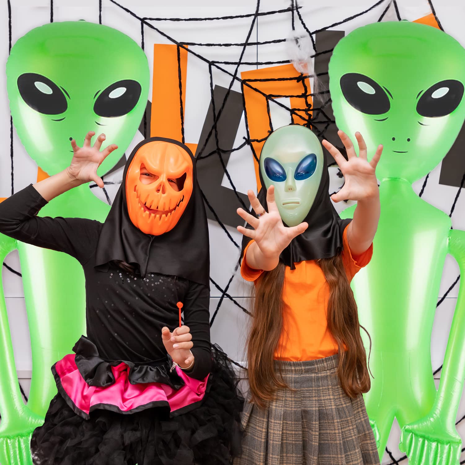 60 Inch (5 Feet) Giant Alien Inflatable - Jumbo Green Alien, for Game Prize, Alien Halloween Decorations Theme Party Favors Photo Prep & Decorations