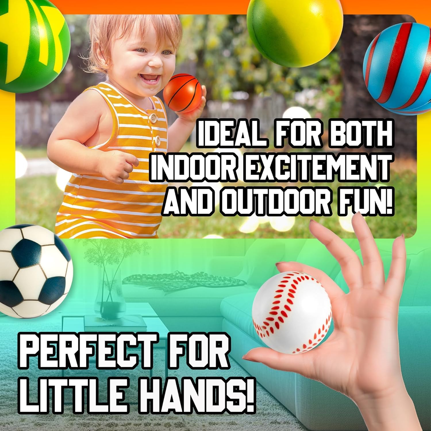 500 Mini Stress Balls for Kids and Adults - Bulk 2 Inch Assorted Soft Stress Relief Balls, Squishy Balls Sensory Fidget Toys, Party Favors, Birthday Gifts Goodie Bag Stuffers Stocking Stuffers