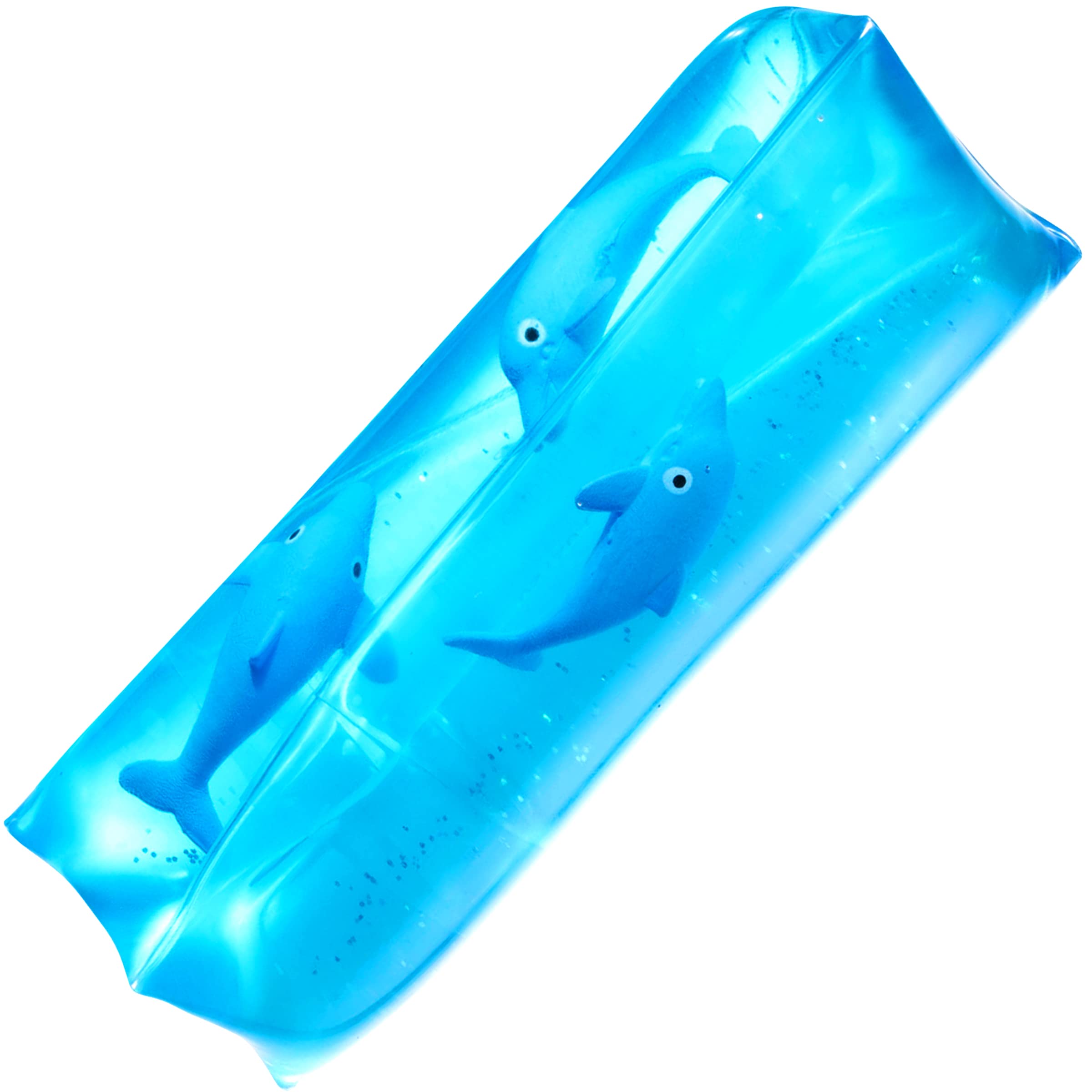 Bedwina Dolphin Water Wiggler Toy - (Pack of 2) 4.75-Inch Water Snake Sensory Fidget Toys & Slippery Water Tube for Birthday Party Favor or Game Prizes for Kids