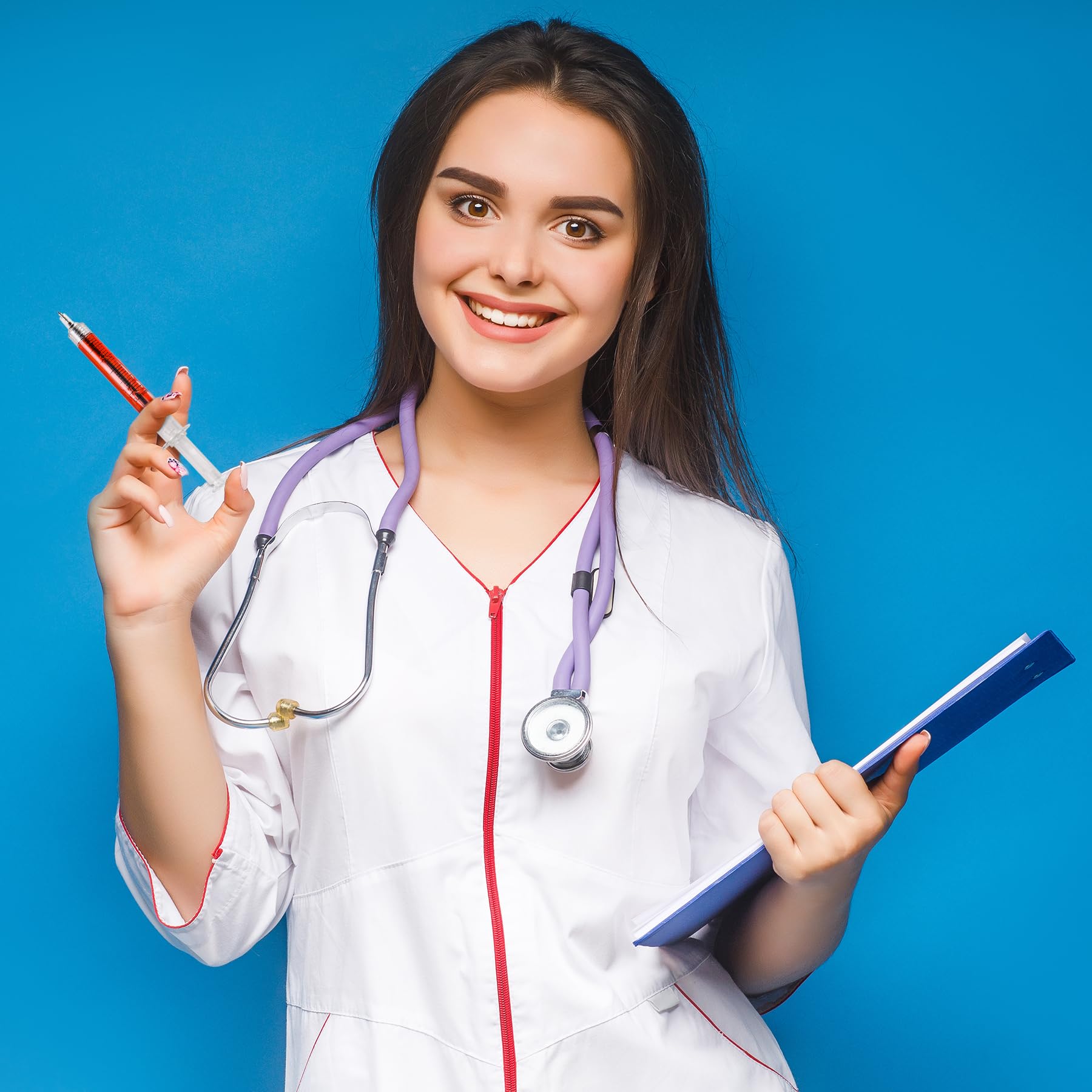 Bedwina Syringe Pens - (Bulk Pack of 120) Retractable Fun Multi Color Novelty Pen for Nurses, Nursing Student School Supplies, Birthdays, Stocking Stuffers and Toy Party Favor Gifts