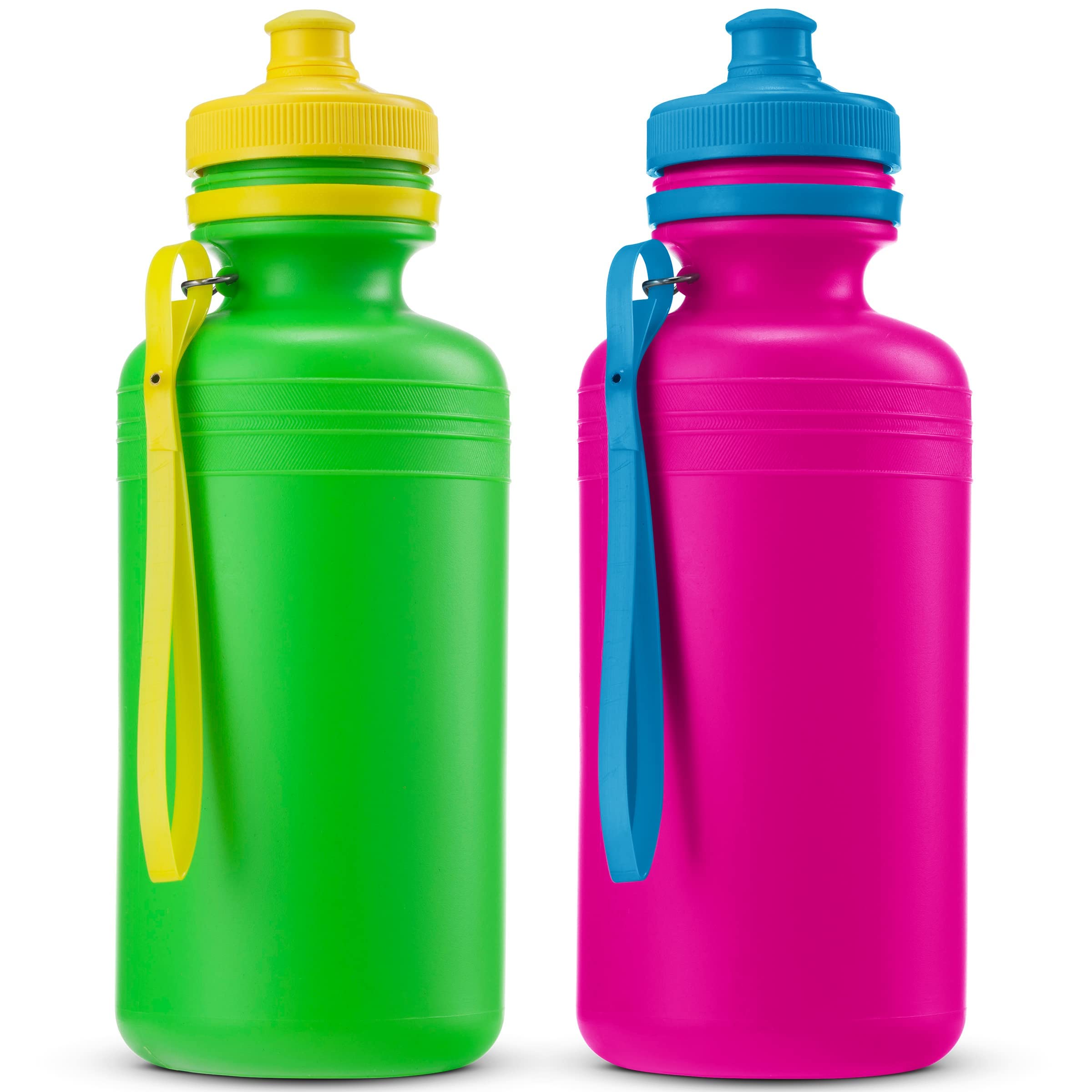 Bedwina Bulk Water Bottles For Kids - (Bulk Pack of 72) 18 Oz - 7.5 Inch BPA-Free Plastic Water Bottles w/Pop-up Tops for Summer, Reusable Water Bottles Bulk for School, Sports Birthday Party Favors