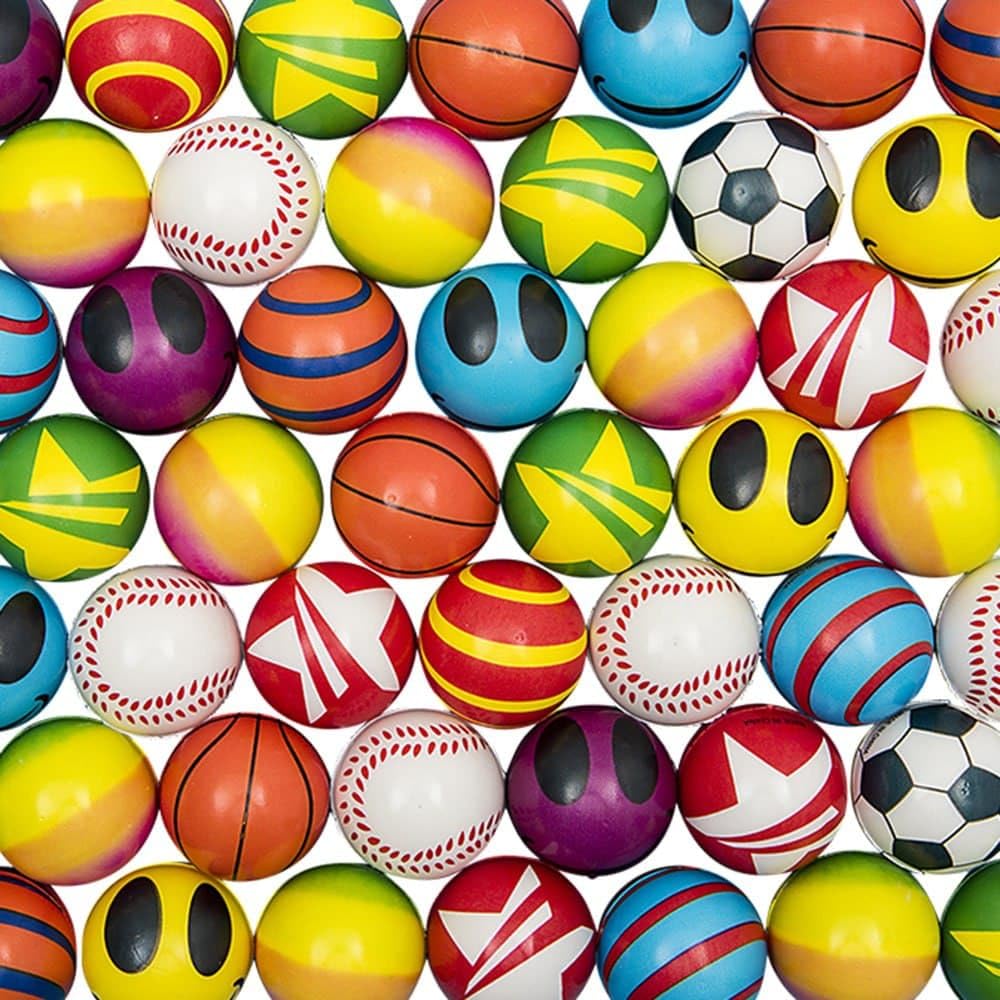 50 Mini Stress Balls for Kids and Adults - Bulk 2 Inch Assorted Soft Stress Relief Balls, Sensory Fidget Toys, Party Favors, Birthday Gifts, Goodie Bags and Stocking Stuffers for Kids