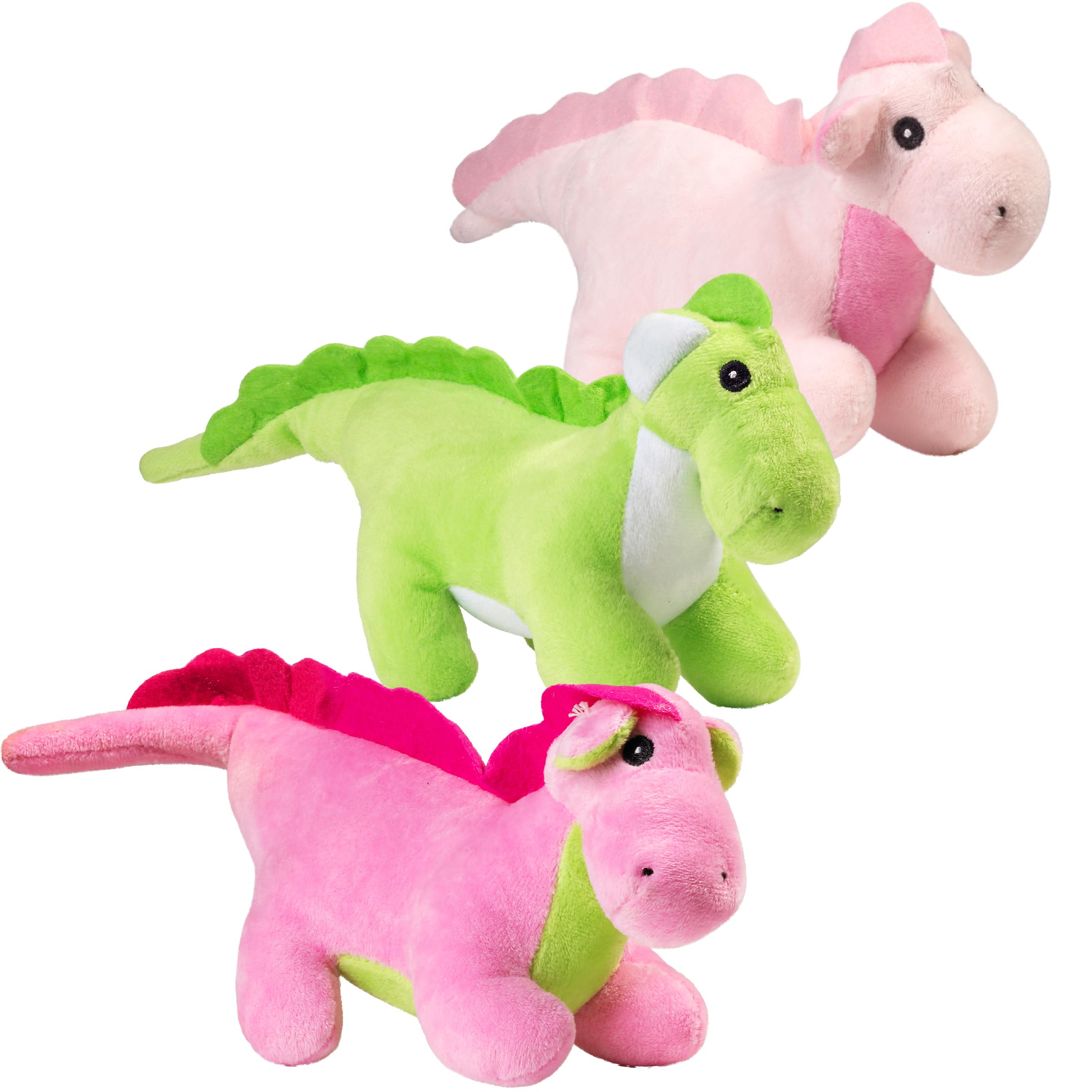 Bedwina Dinosaur Stuffed Animal Toys - (3 Pack) 9 Inch Plush Dinosaurs for Boys and Girls, Colorful, Cute and Soft Assorted Plush Toy Dino Birthday Party Favor Gifts Set for Kids and Toddlers Ages 3+