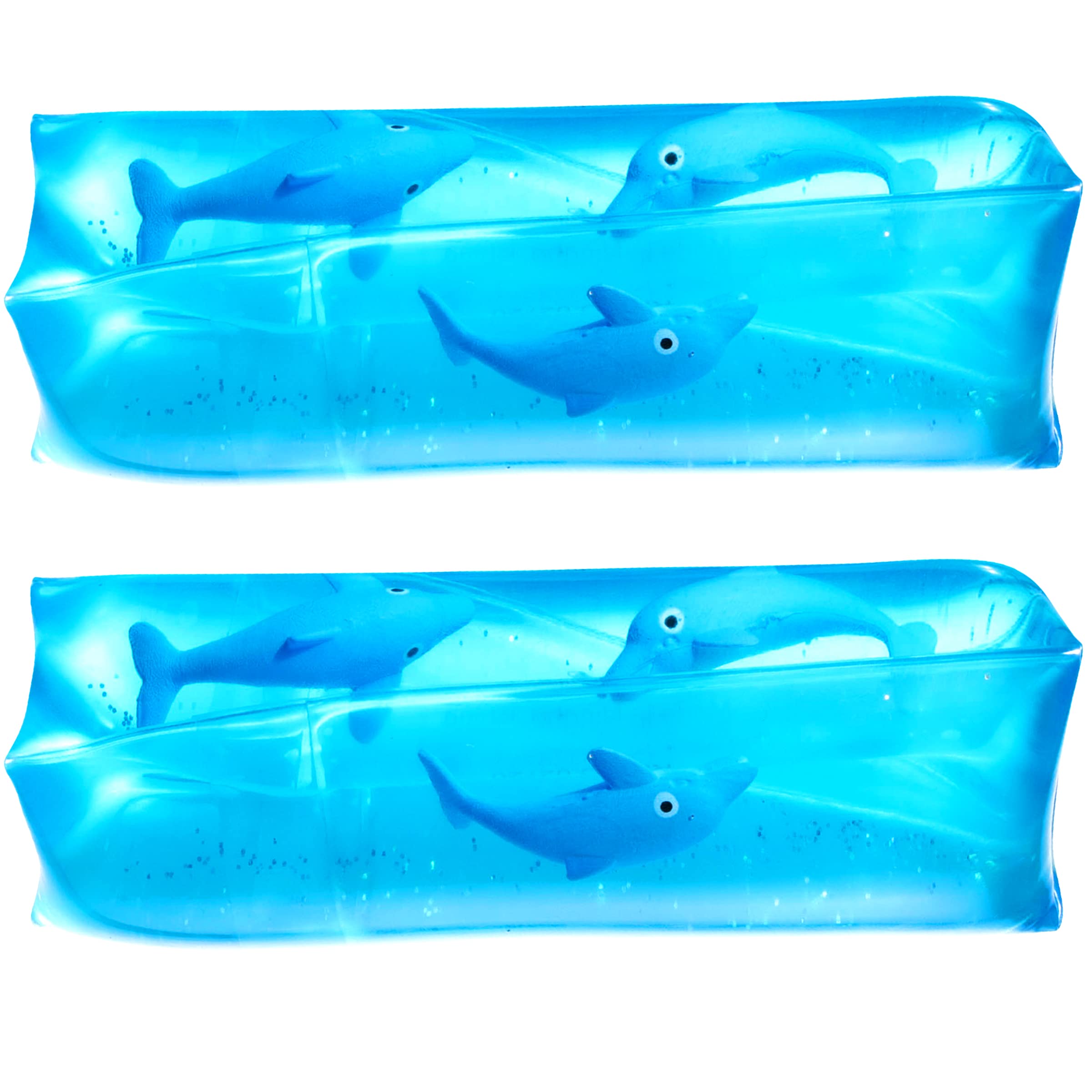 Bedwina Dolphin Water Wiggler Toy - (Pack of 2) 4.75-Inch Water Snake Sensory Fidget Toys & Slippery Water Tube for Birthday Party Favor or Game Prizes for Kids