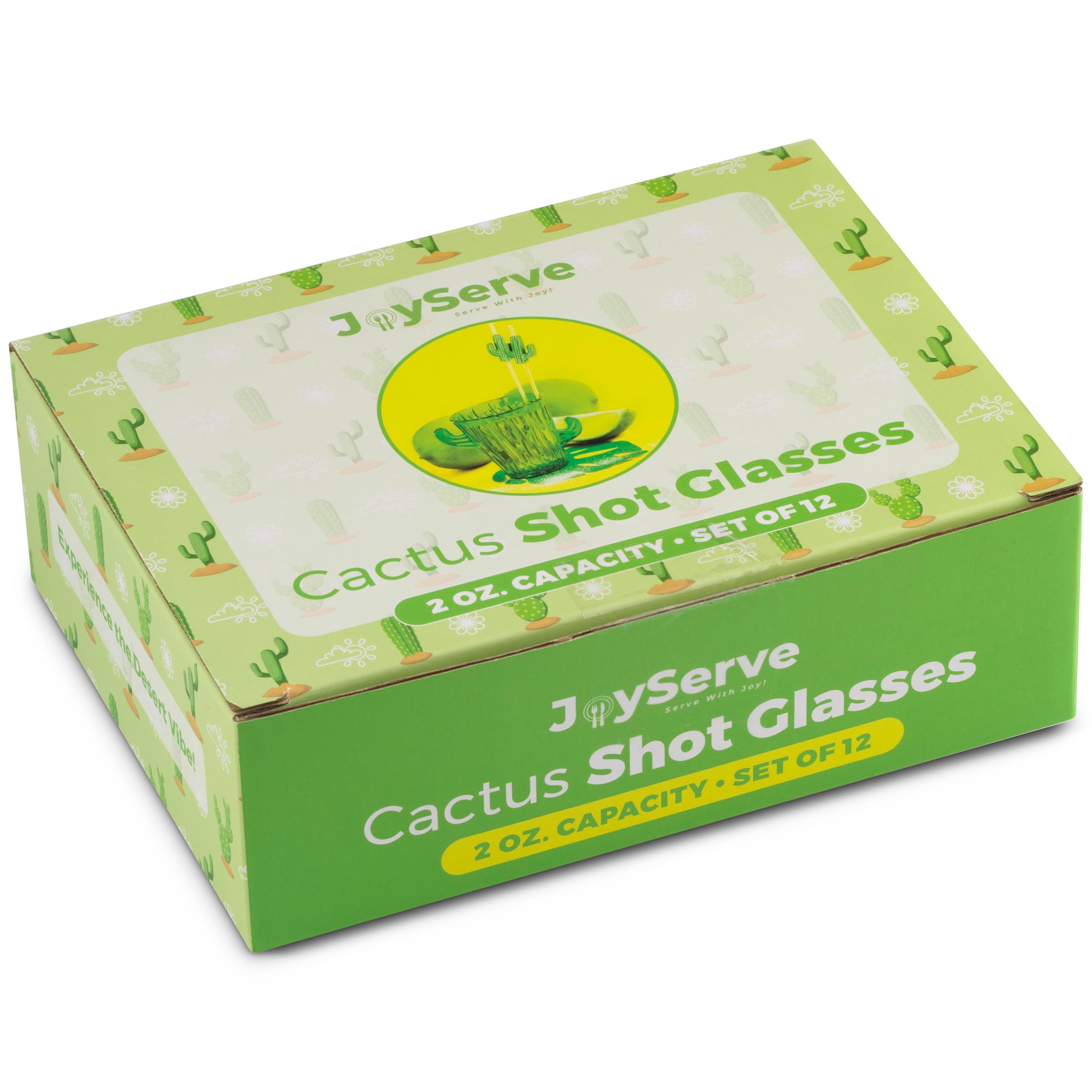 Cactus Plastic Shot Glasses - 2-Oz Shot Glasses Funny Cute Novelty Set for Bachelorette, Western, Cinco de Mayo, Tequila, Fiesta Themed Party Supplies, BPA-Free, Dishwasher-Safe, Green