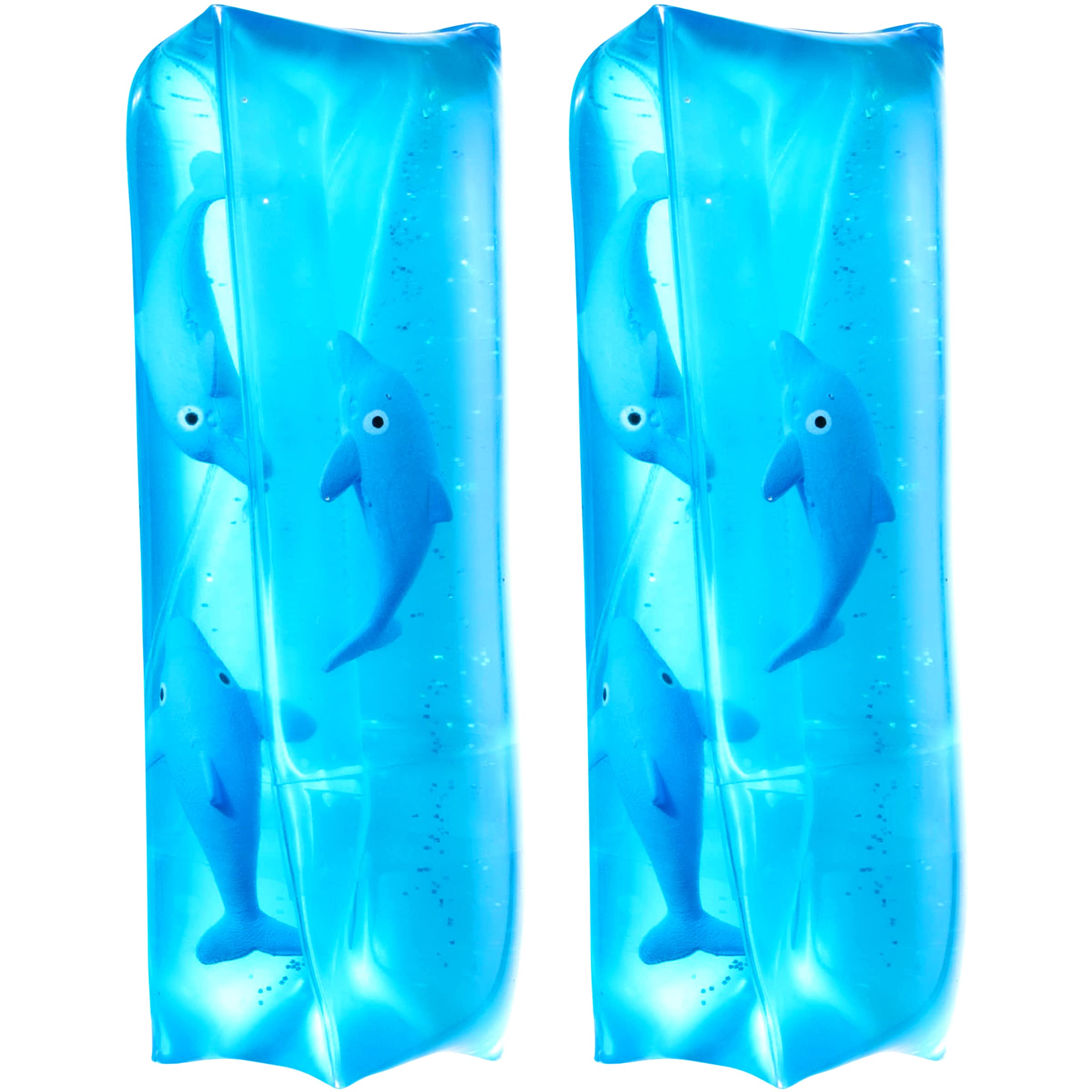 Bedwina Dolphin Water Wiggler Toy - (Pack of 2) 4.75-Inch Water Snake Sensory Fidget Toys & Slippery Water Tube for Birthday Party Favor or Game Prizes for Kids