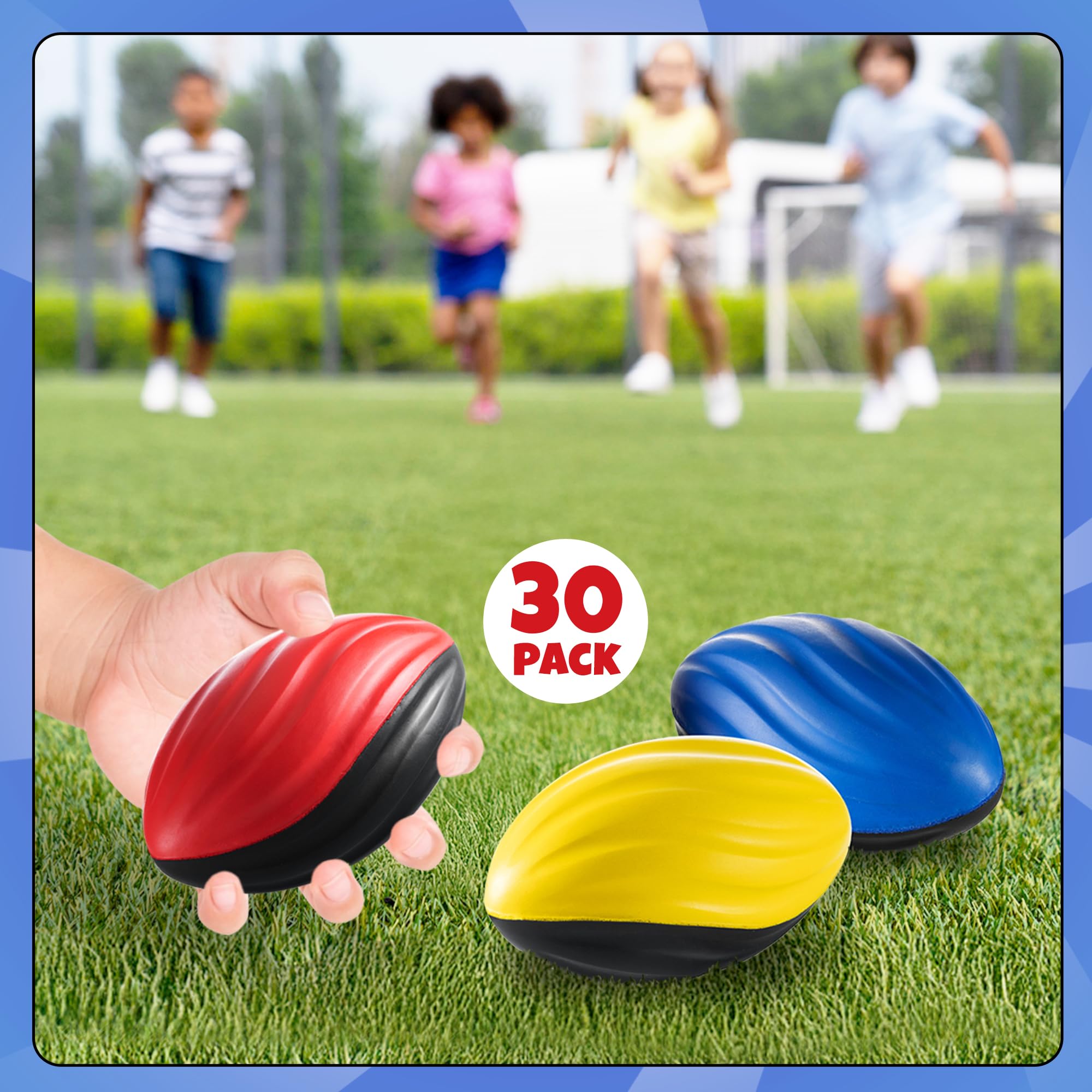 Bedwina 5" Mini Foam Football - Small Toy Footballs for Indoor and Outdoor Play, Spiral Foam Sports Birthday Football Party Favors for Kids