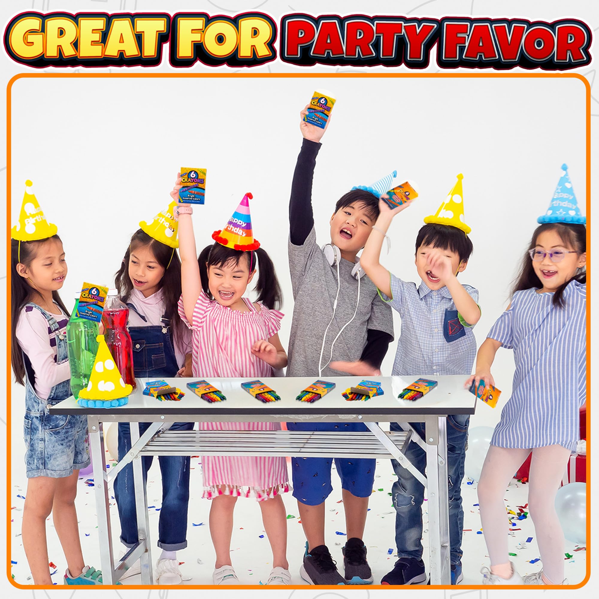 Bedwina Bulk Crayons Case of 480 6-packs Total 2880 Color Crayon Bulk School Supplies For Kids & Toddler, Teachers & Classroom, Nontoxic Travel Crayons Party Favors, Restaurants, Goody Bags Stuffers