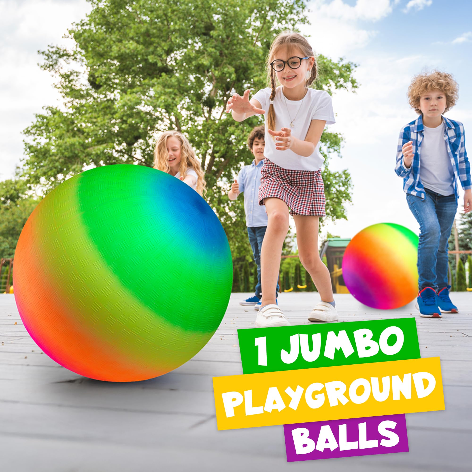 Kickball Rsimbow Bedwina 18 Inch Rainbow Playground Ball for Kids (Pack of 1) Jumbo Siz ...