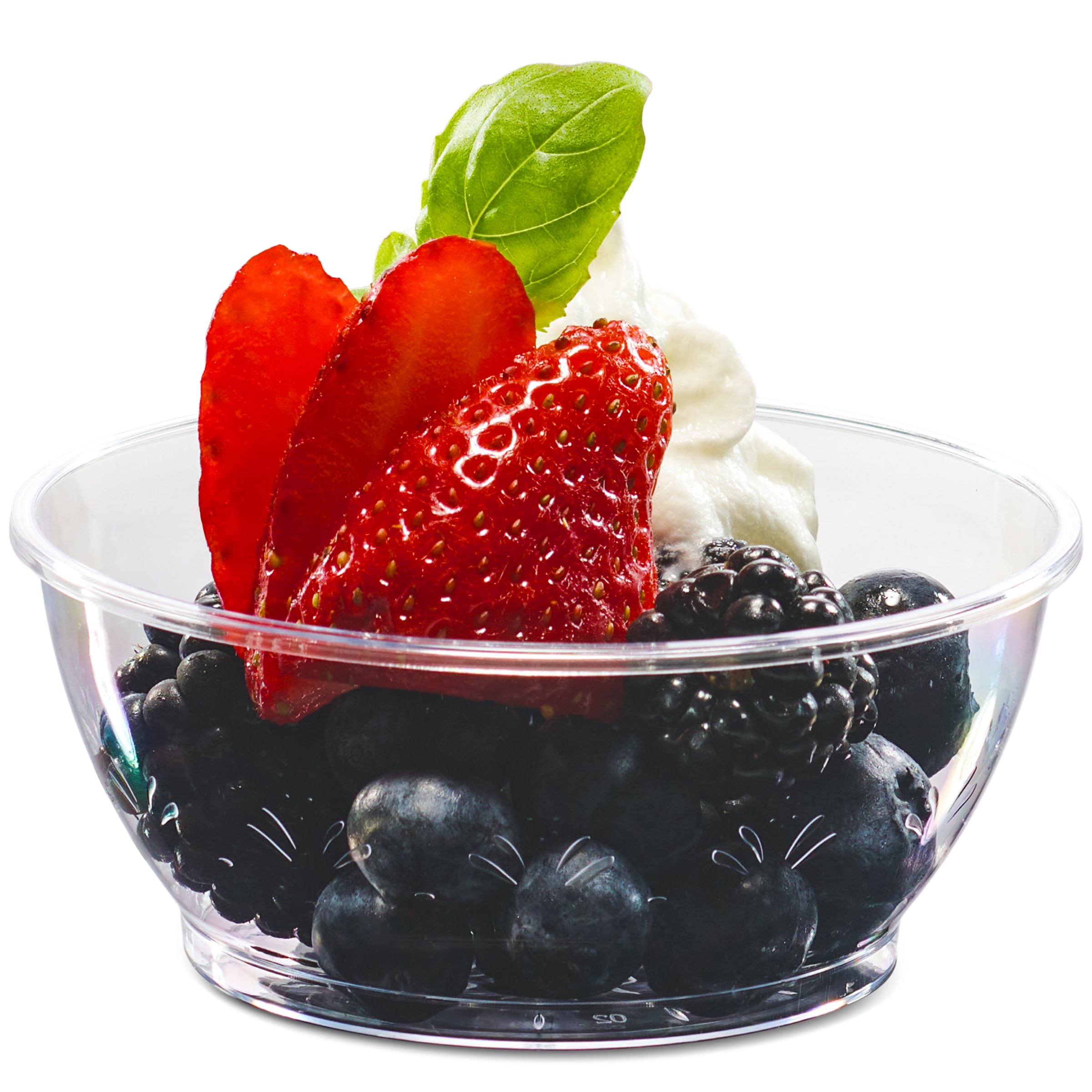 Clear Mini Plastic Bowls - 6 Oz Disposable Premium Hard Plastic Dessert Bowls for Serving, Weddings, Catering, Parties, Ice Cream, Salsa Home or Event Party Supplies