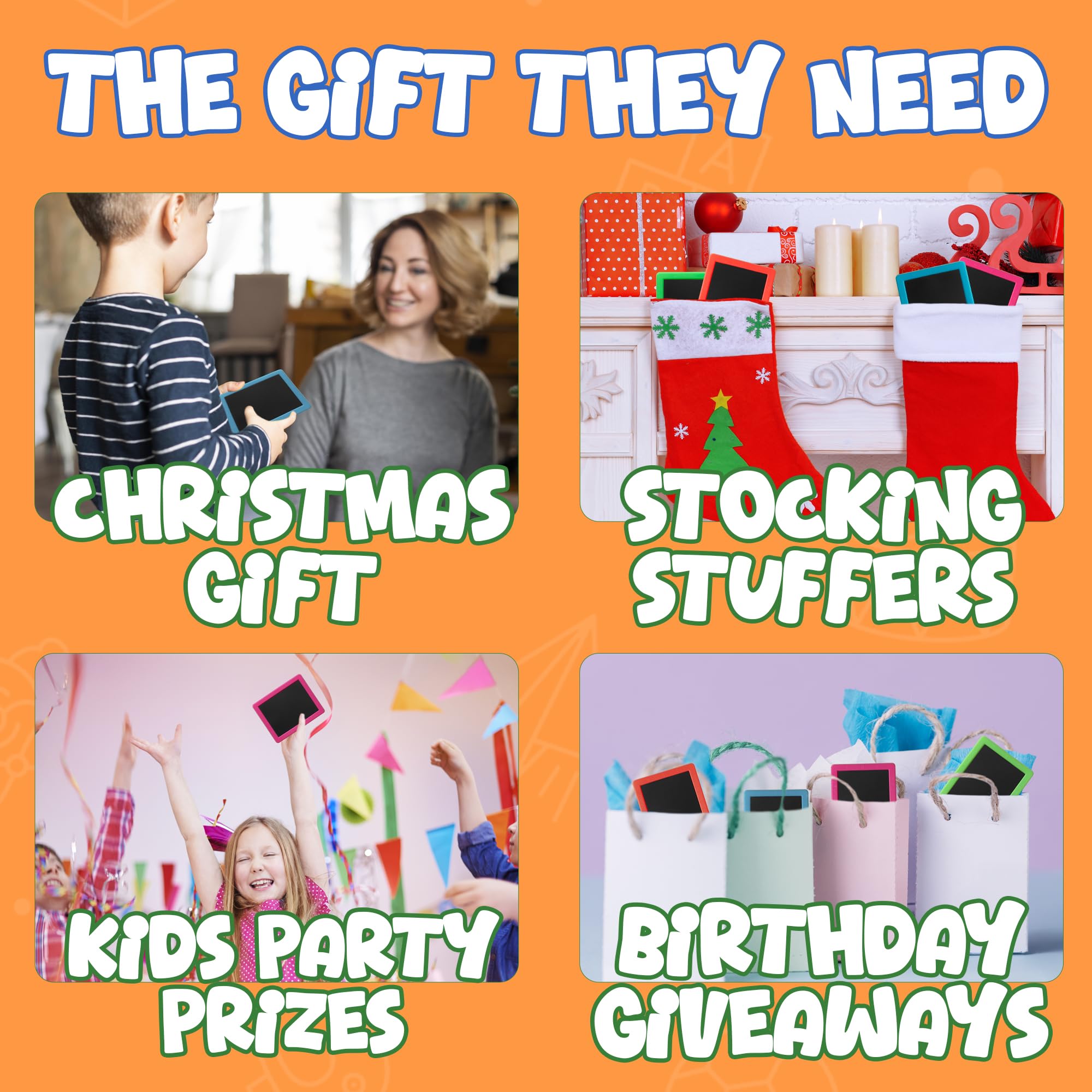 Mini Chalkboard for Kids - Goodie Bags Stuffers for Kids Mini Chalkboard Each with 2 Chalk Sticks, and 1 Eraser for Boys and Girls Birthday Party Favors