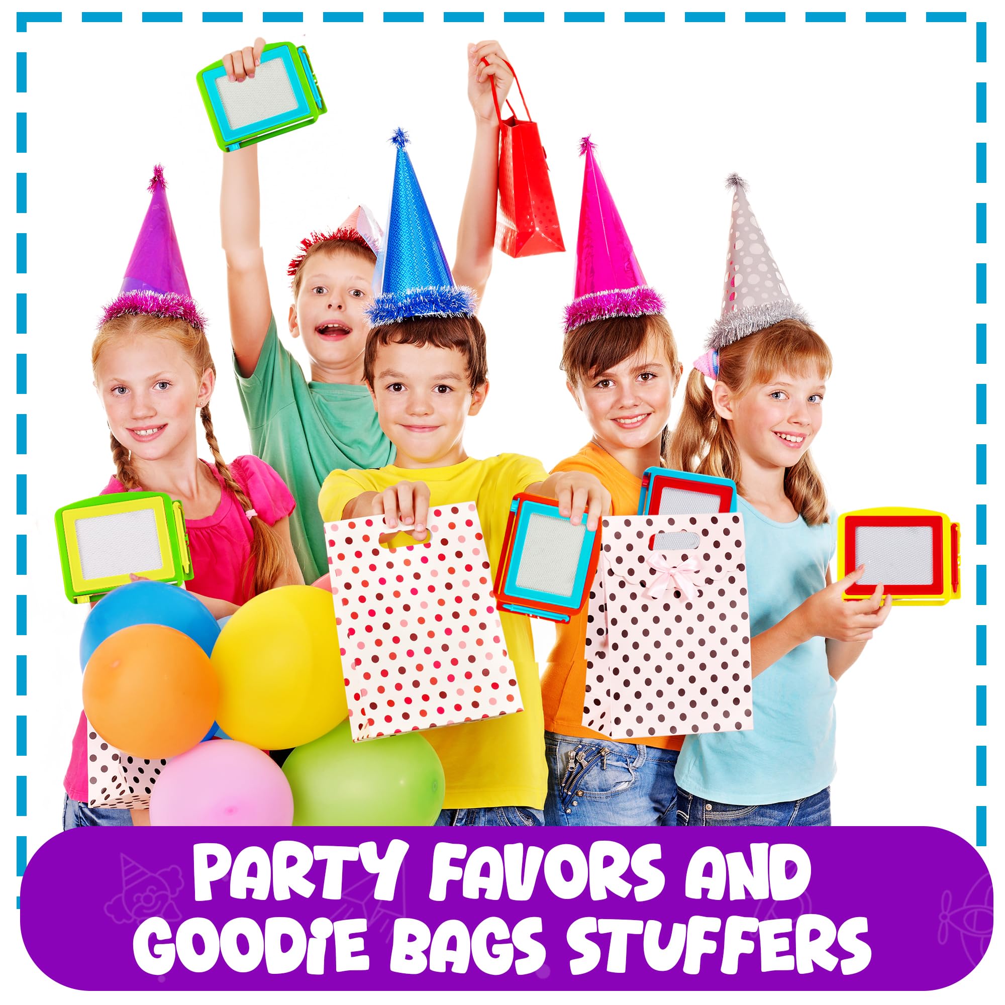 Bedwina Magnetic Drawing Board for Kids - (Pack of 12) Erasable Doodle Sketch Tablet and Travel Drawing Pad for Boys and Girls, Birthday Party Favors and Party Stocking Stuffers for Kids