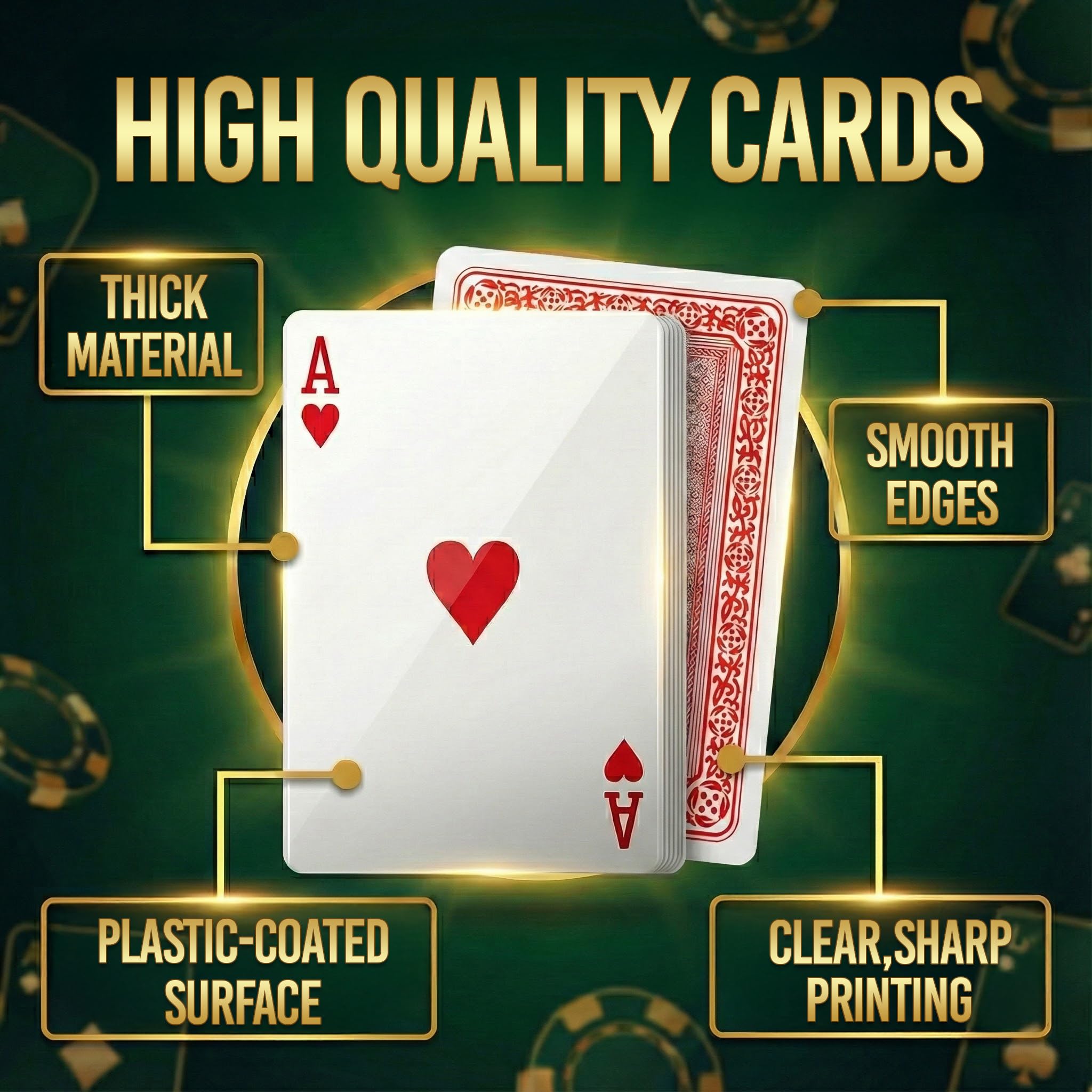 Bedwina Giant Jumbo Playing Cards, Large Print Playing Cards for Seniors, Kids, Adults - Funny Deck of Professional Poker Giant Card Games, Casino Theme Party Decorations - 5X7 Inch, 3 PK