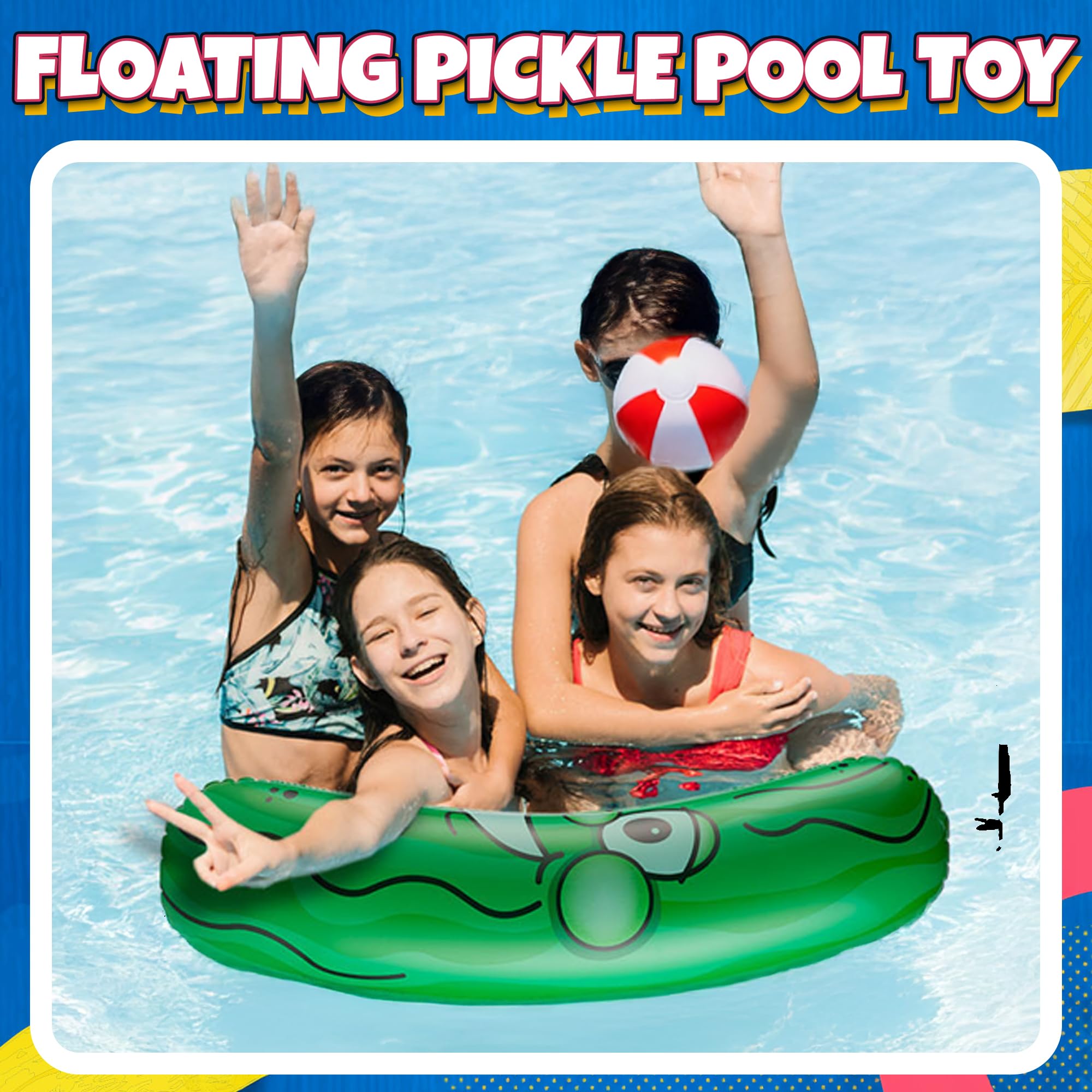 Giant Inflatable Pickle - (Pack of 1) 36-Inch-Tall Funny Pickle Gifts, Durable and Fun Pickle Party Favors, Food Decor, Novelty Gag Prank, Joke Birthday Gifts or Beach and Pool Float Inflatable Toys