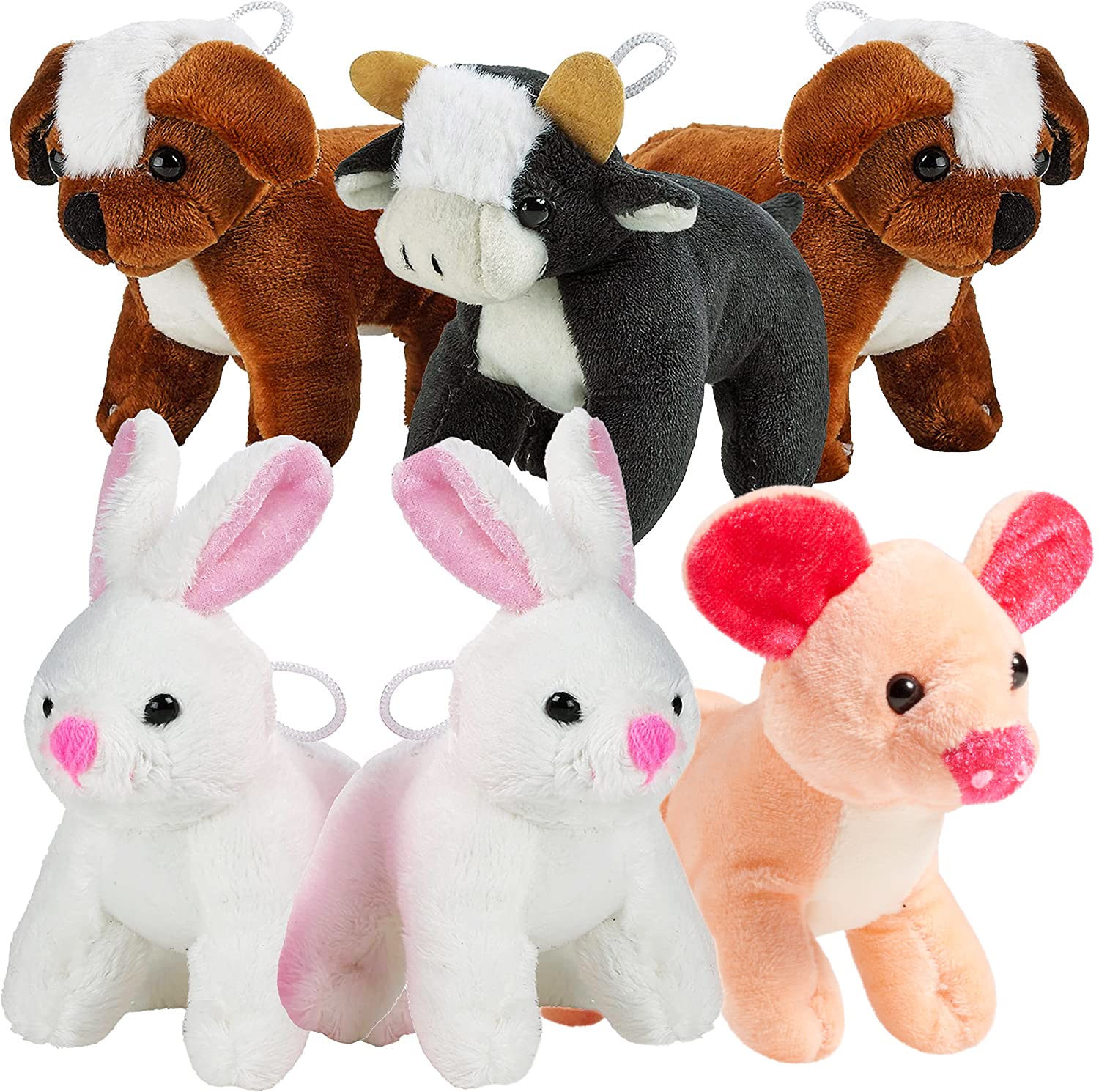 Bedwina Plush Puppy Dogs - 6 Inches Tall Stuffed Animals Bulk Assorted Puppies and Cute Stuffed Plushed Dog Puppies Assortment, Stocking Stuffers