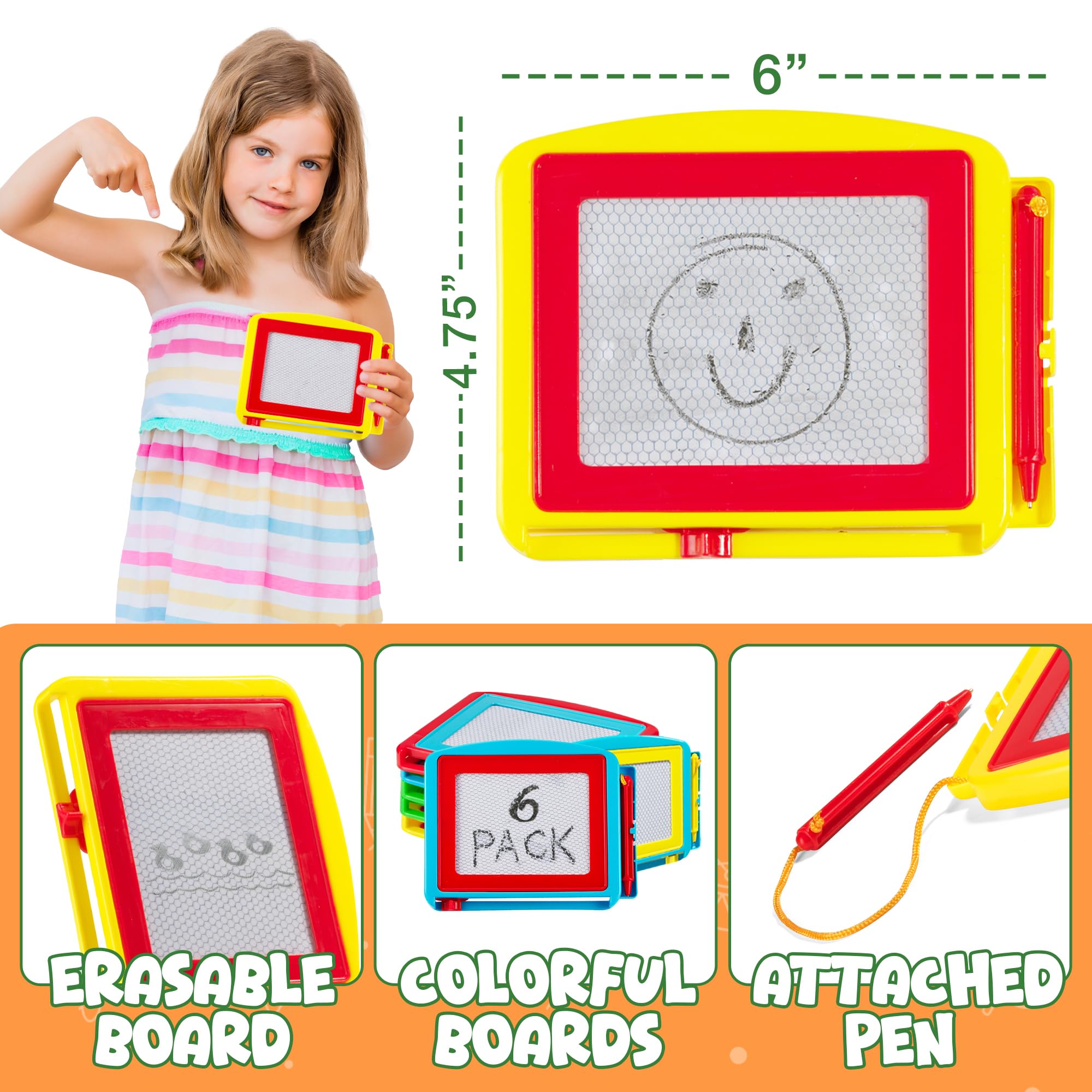 Magnetic Drawing Board for Kids - Erasable Doodle Sketch Tablet and Travel Writing Pad for Kids Boys and Girls, Birthday Party Favors, Game Prizes and Classrooms