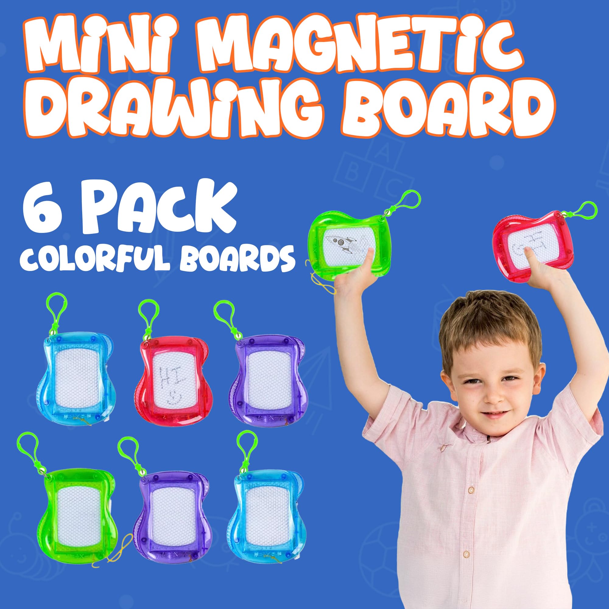 Mini Magnetic Drawing Board for Kids - Backpack Keychain Clip Drawing Boards, Erasable Doodle Sketch and Writing Pad for Boys and Girls, Birthday Party Favor and Goodie Bag Filler