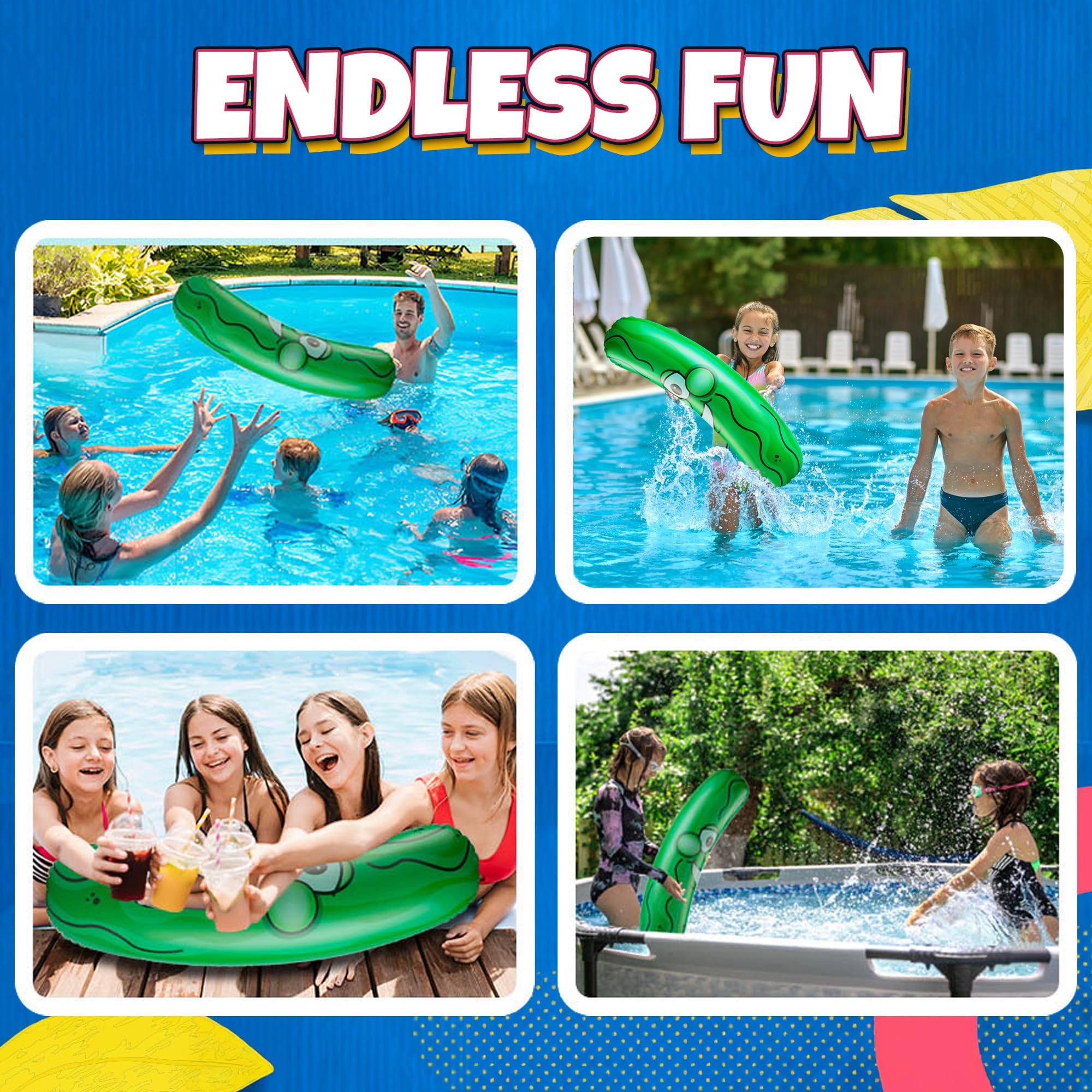 Giant Inflatable Pickle - (Pack of 1) 36-Inch-Tall Funny Pickle Gifts, Durable and Fun Pickle Party Favors, Food Decor, Novelty Gag Prank, Joke Birthday Gifts or Beach and Pool Float Inflatable Toys
