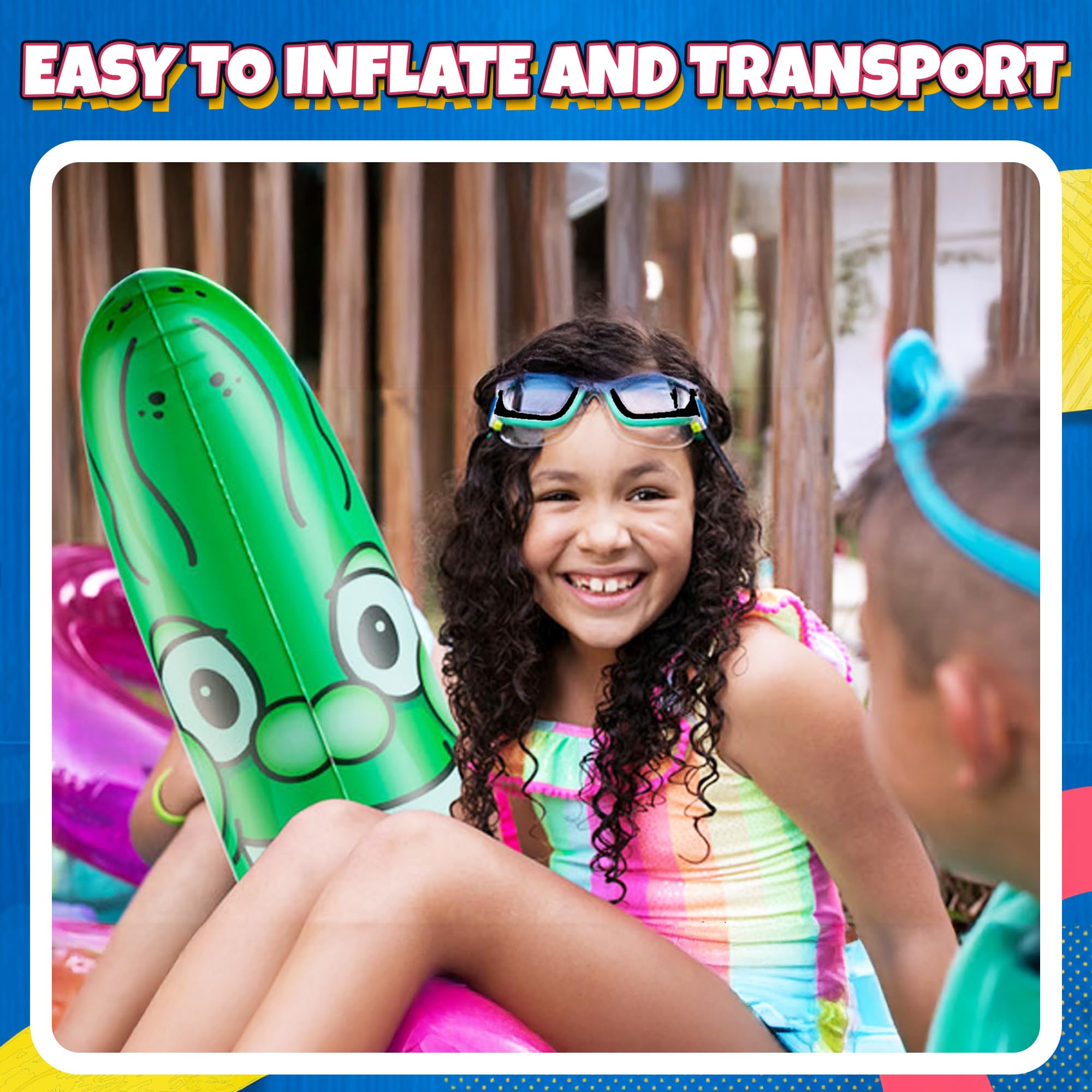 Giant Inflatable Pickle - (Pack of 1) 36-Inch-Tall Funny Pickle Gifts, Durable and Fun Pickle Party Favors, Food Decor, Novelty Gag Prank, Joke Birthday Gifts or Beach and Pool Float Inflatable Toys
