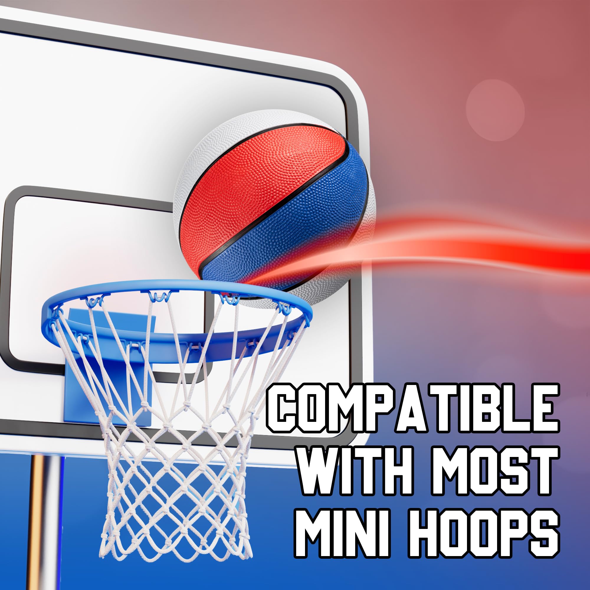 Bedwina Mini Rubber Basketball Balls for Kids - (Pack of 12) 7 Inch, Size 3 - Pool Basketball Hoop Set, Outdoor & Indoor Small Hoops Carnivals, Game Prizes